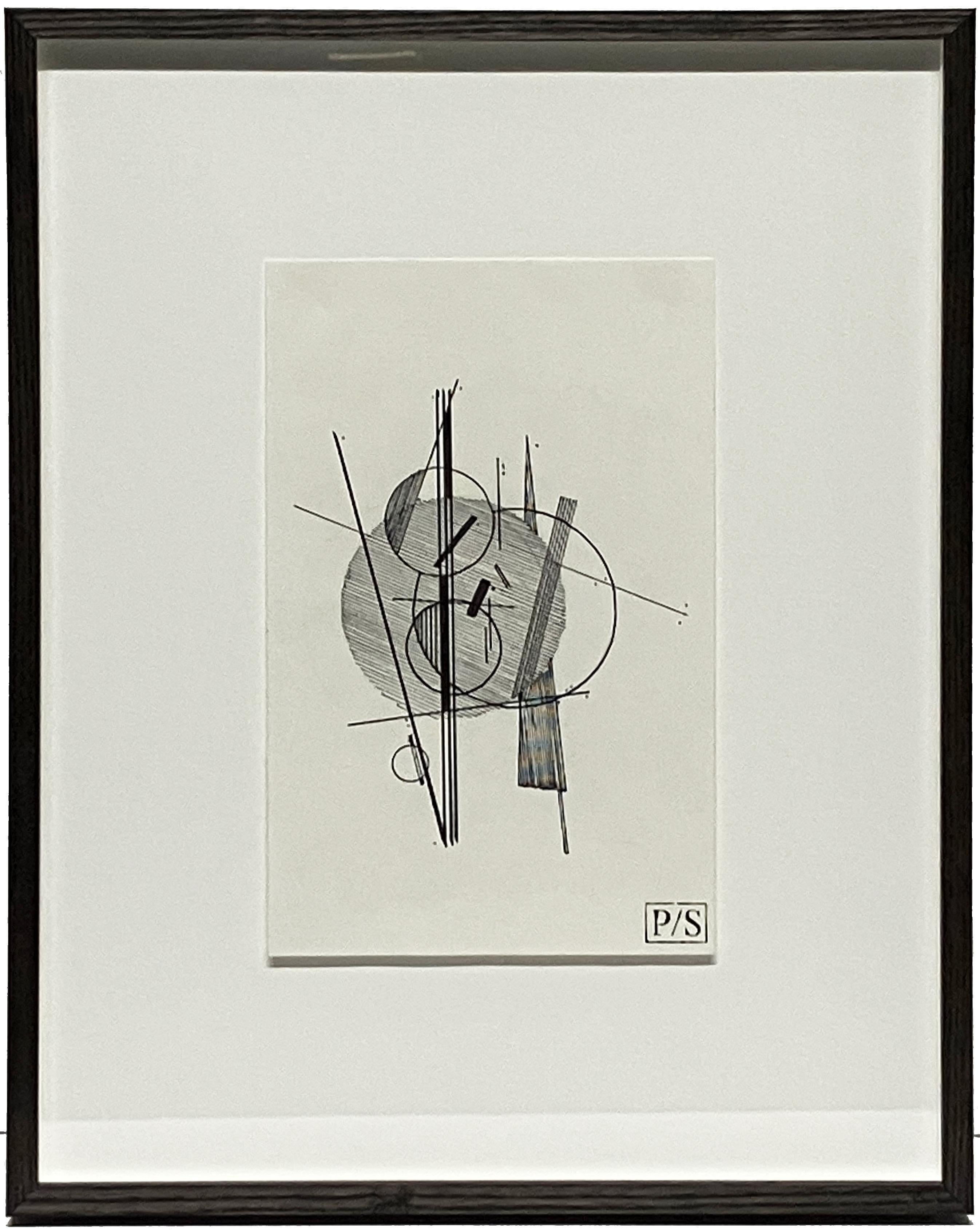 Dessin en noir et blanc d'inspiration Bauhaus 