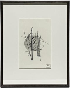 Bauhaus Inspired Black & White Drawing "Composition #5" by Artist Paarshav Shah