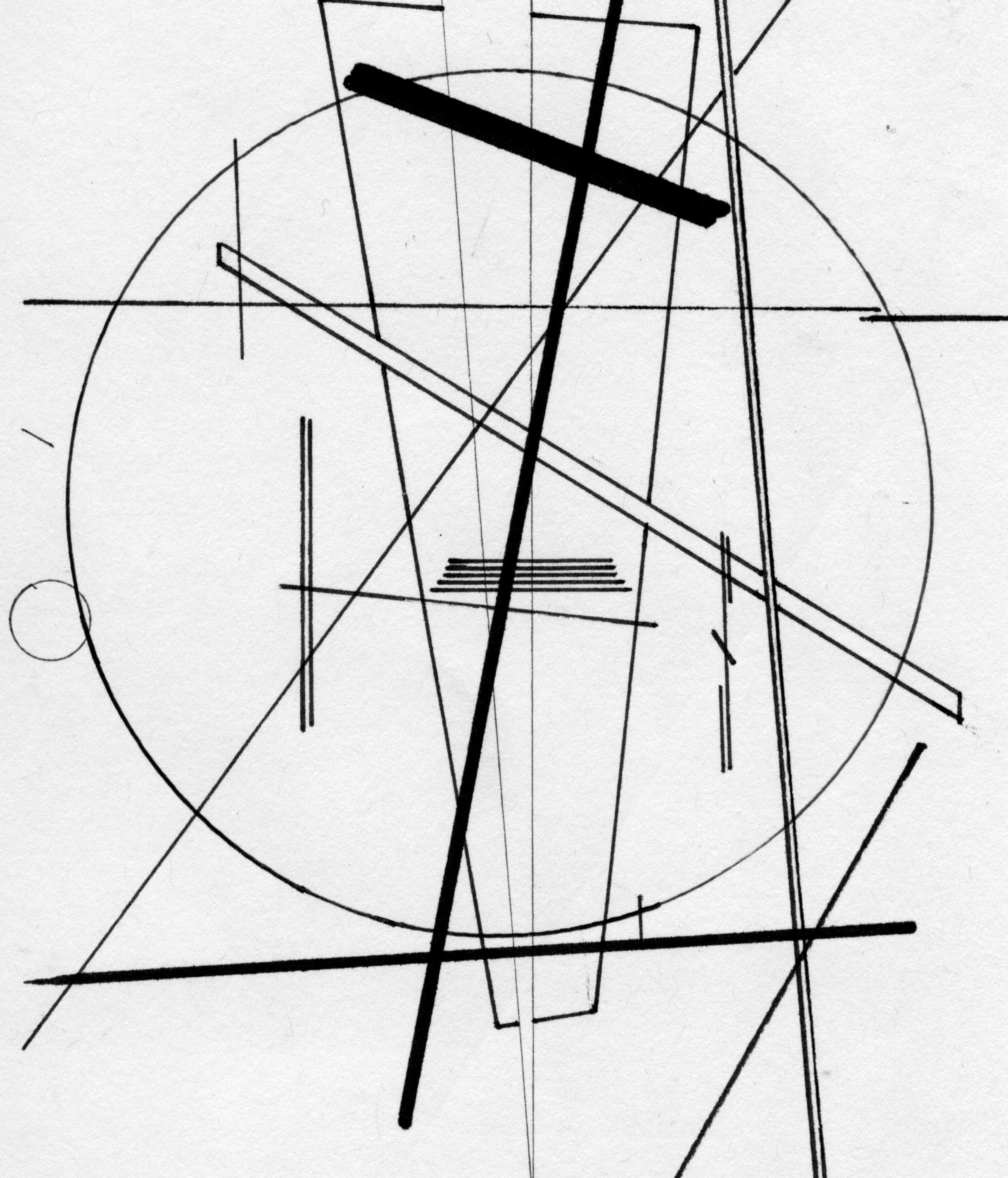 Dessin en noir et blanc d'inspiration Bauhaus 
