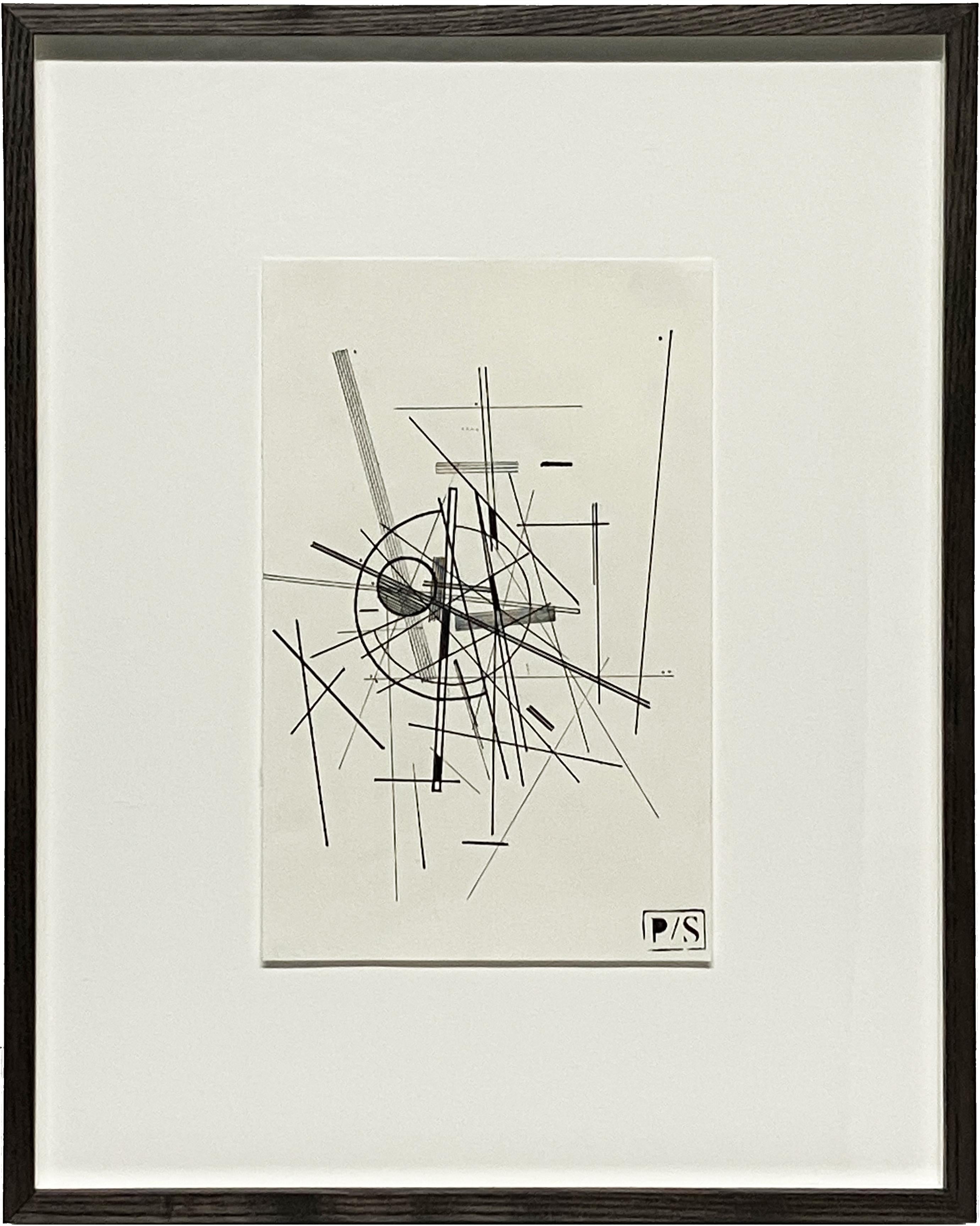 Dessin en noir et blanc d'inspiration Bauhaus 