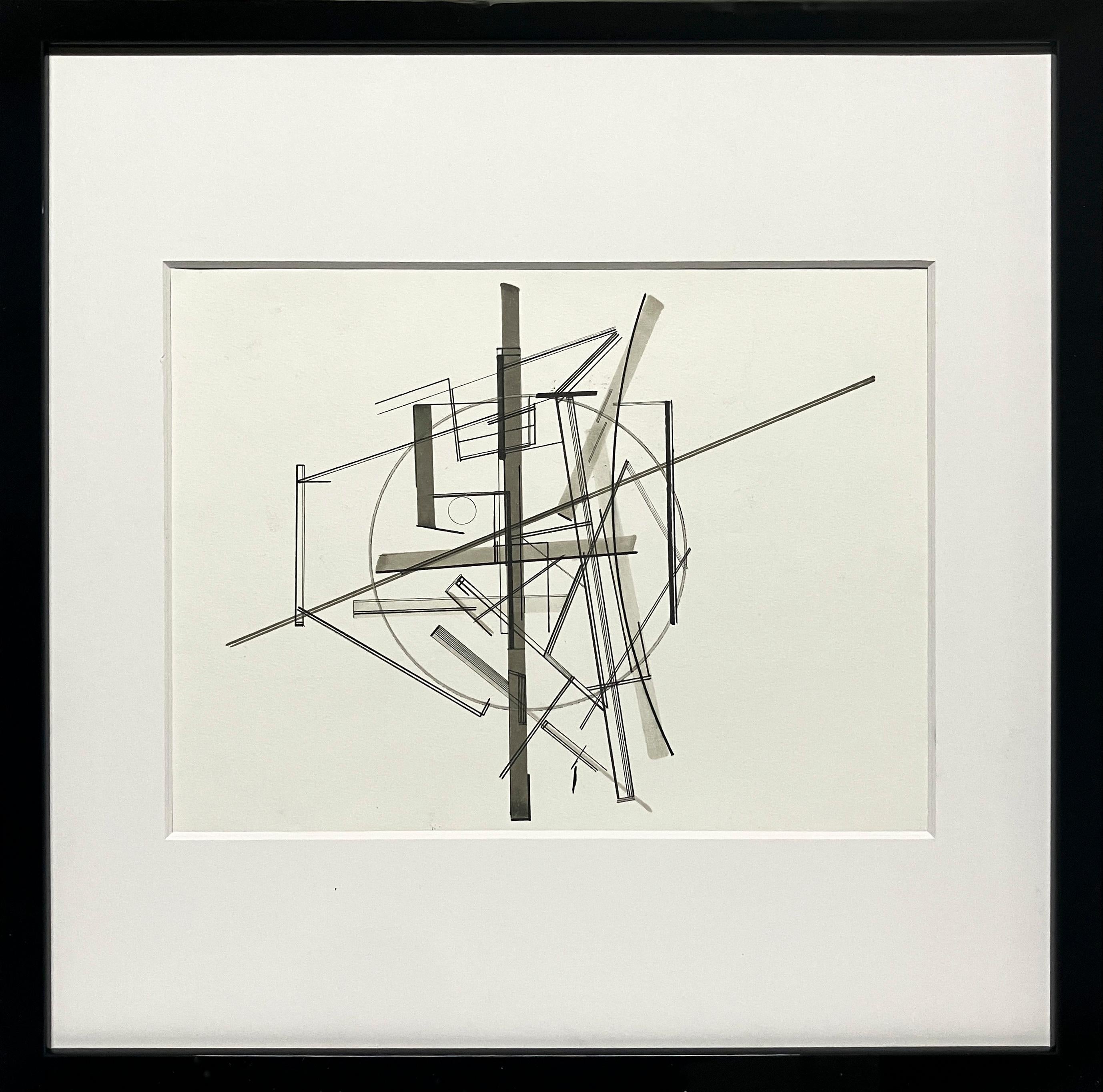 Dessin en noir et blanc inspiré du Bauhaus 