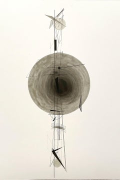 Bauhaus Inspired Ink on Board Drawing Titled California Sunset by Paarshav Shah