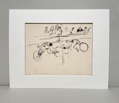 A Drawing of a ca. 1930s Bicycle Race by Artist Francis Chapin