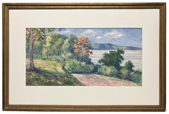 A 1921 Watercolor on Paper Landscape of Lake Forest, IL by Louis H. Reiss