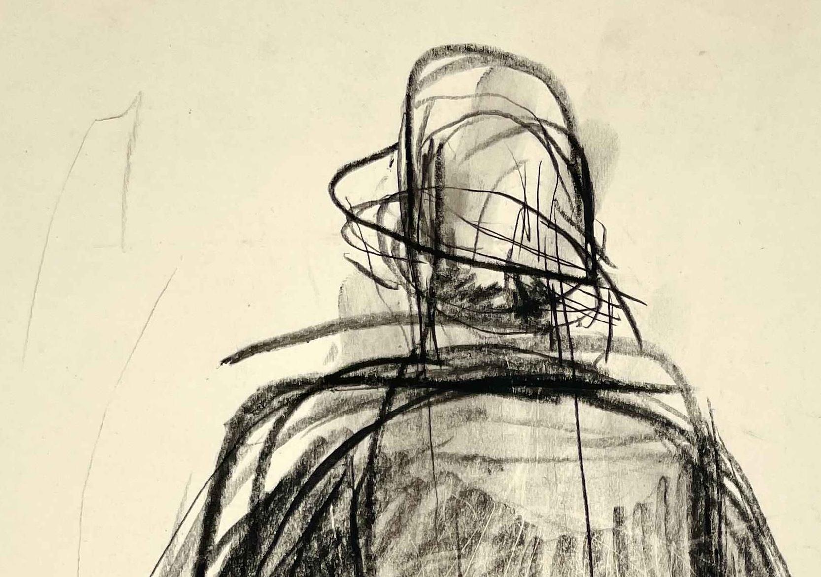 Dibujo de los años 30 de una mujer sentada en un mostrador de comida, por Francis Chapin en venta 3