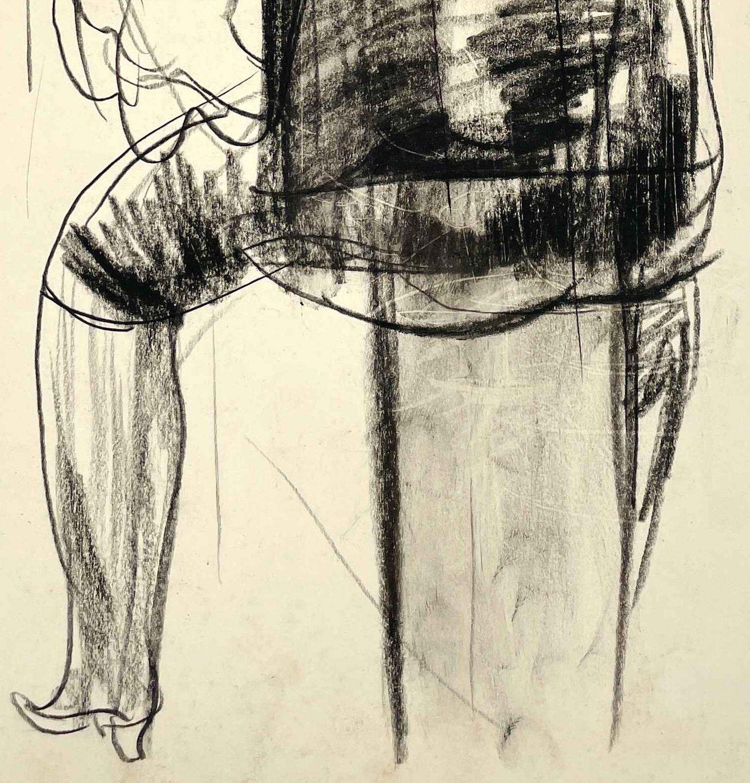 Dibujo de los años 30 de una mujer sentada en un mostrador de comida, por Francis Chapin en venta 4