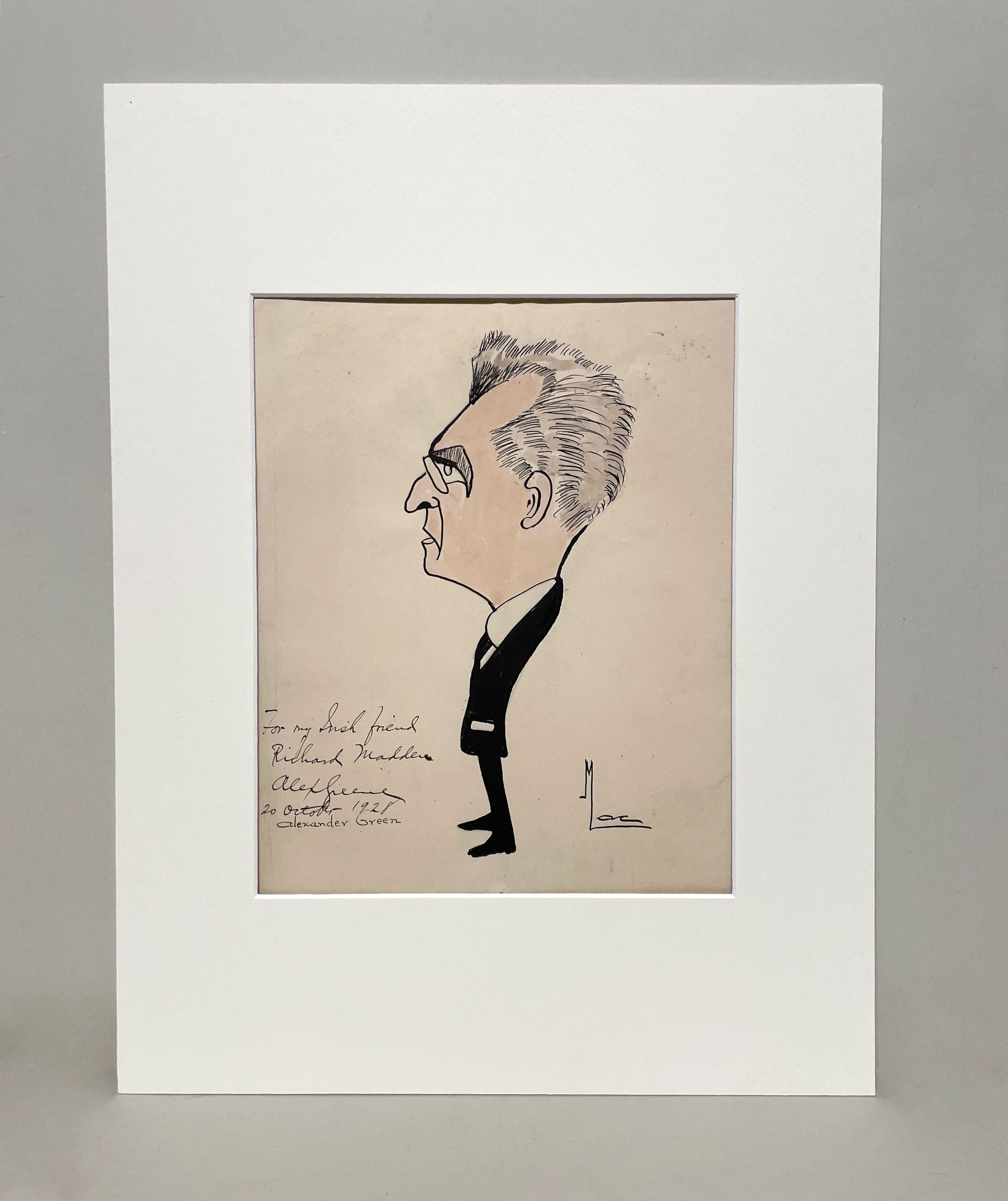 A 1928 Caricature of Irish Politician Alexander Green by Artist Isa M. Macnie For Sale 5