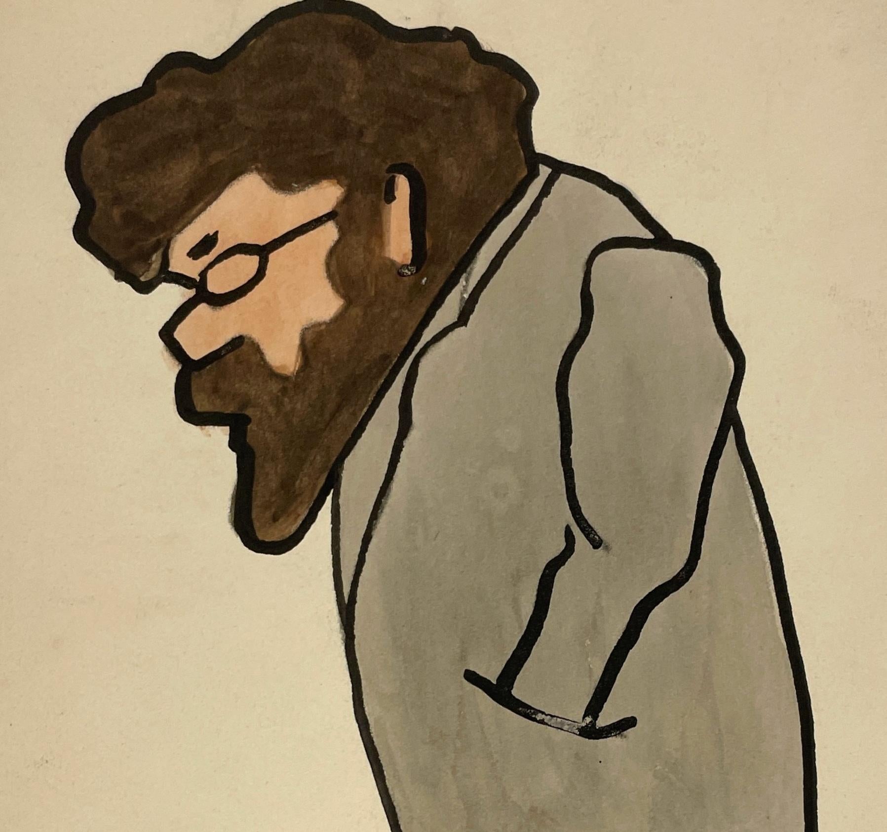 A ca. 1920s Caricature of Irish Politician Alexander Green - Modern Art by Isa M. Macnie