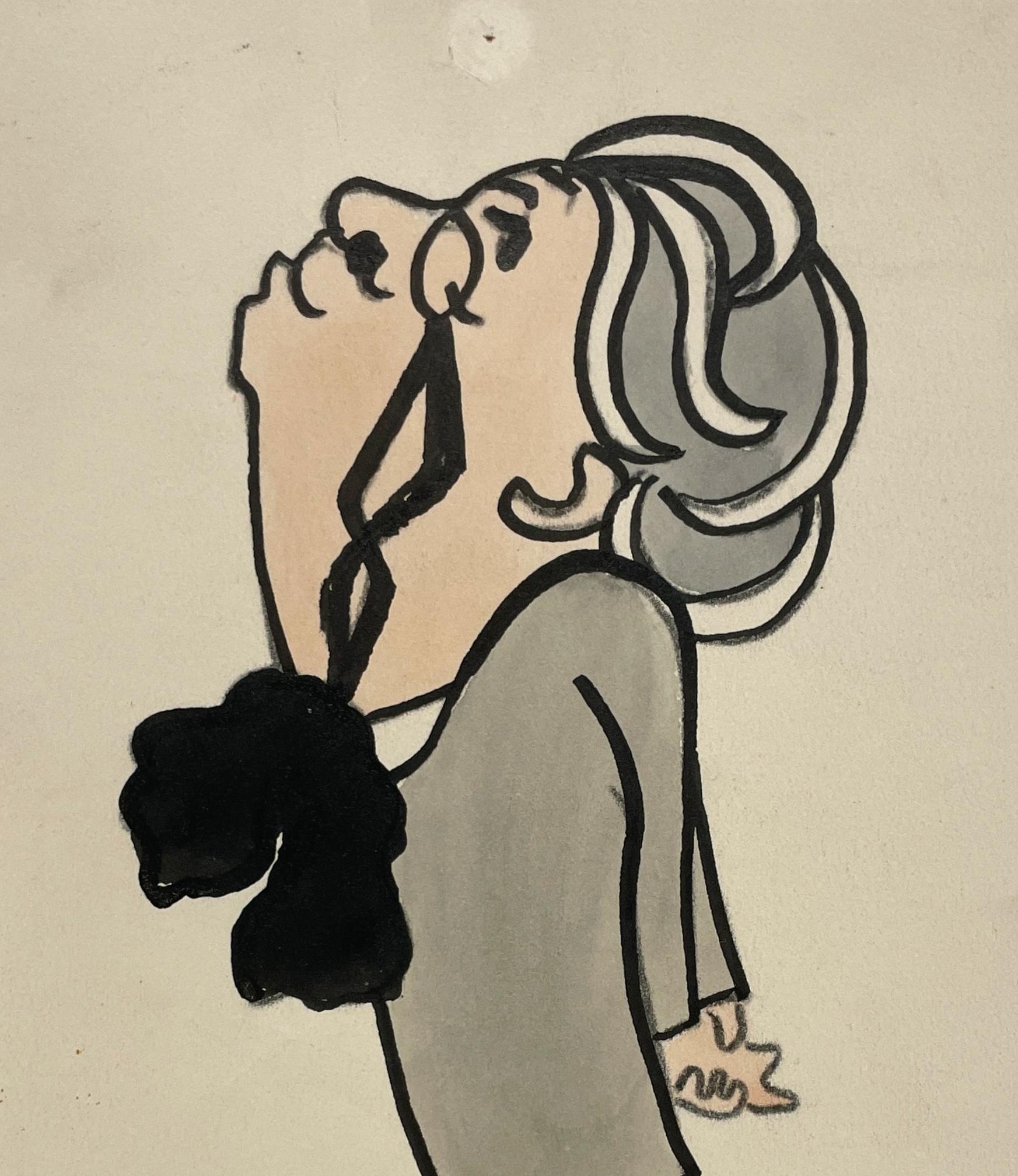 Eine ca. 1924 entstandene Karikatur des irischen Senators W.B. Yeats der Künstlerin Isa M. Macnie im Angebot 2