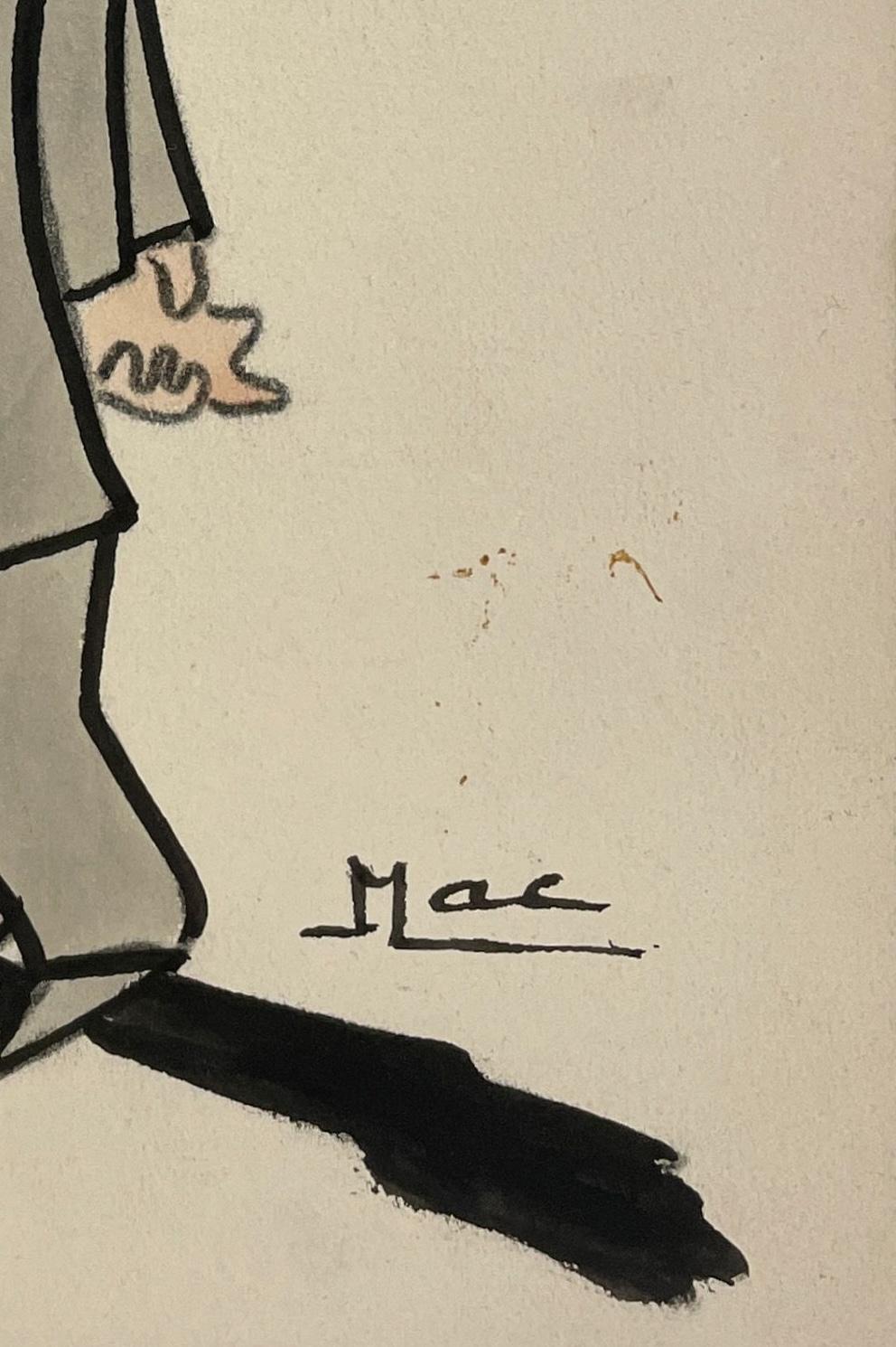 Eine ca. 1924 entstandene Karikatur des irischen Senators W.B. Yeats der Künstlerin Isa M. Macnie im Angebot 4