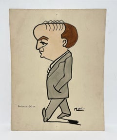 A ca. 1920s Caricature of Irish Politician Padraic Colum by Artist Isa M. Macnie