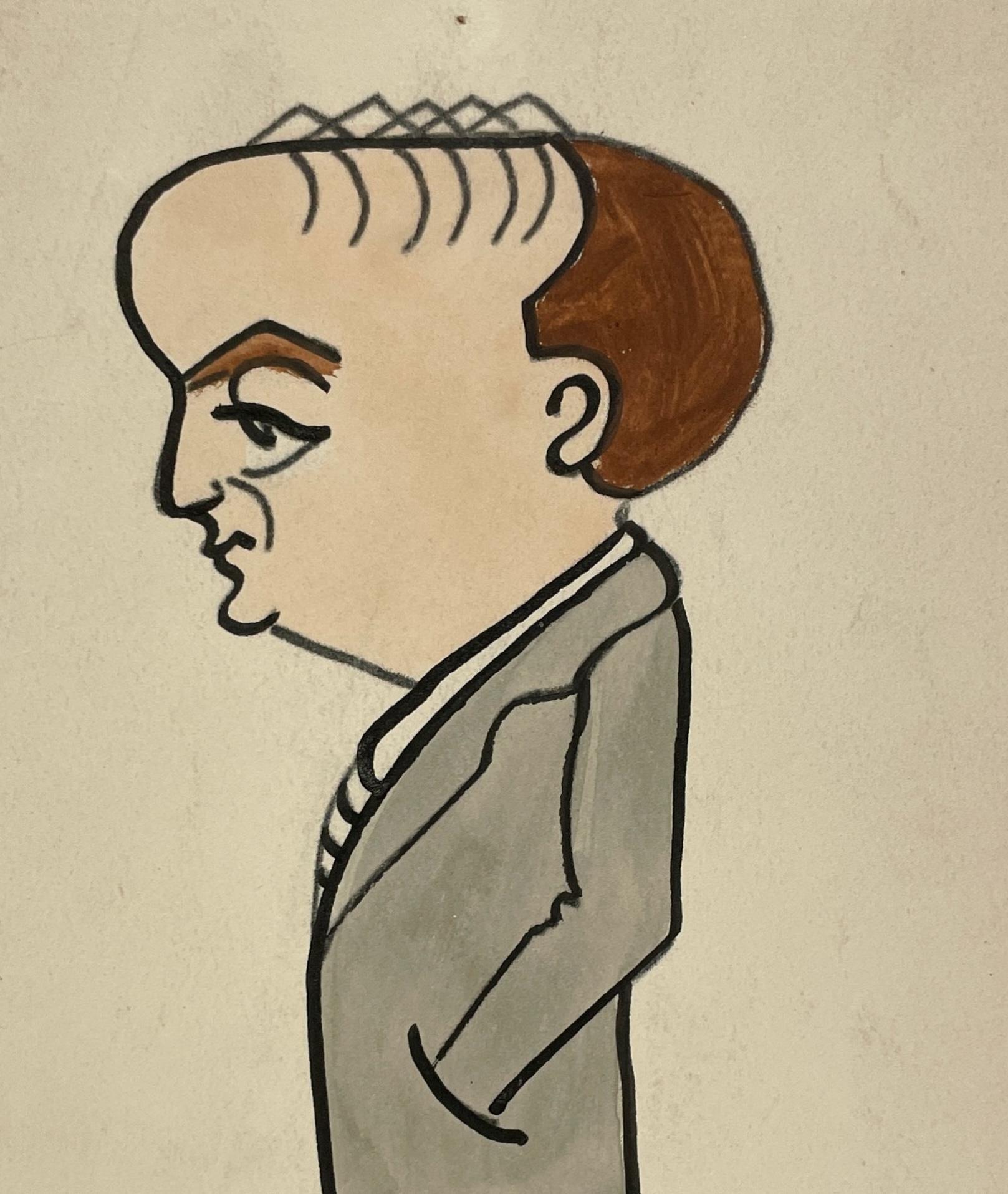 Eine Karikatur des irischen Politikers Padraic Colum aus den 1920er Jahren von der Künstlerin Isa M. Macnie im Angebot 2