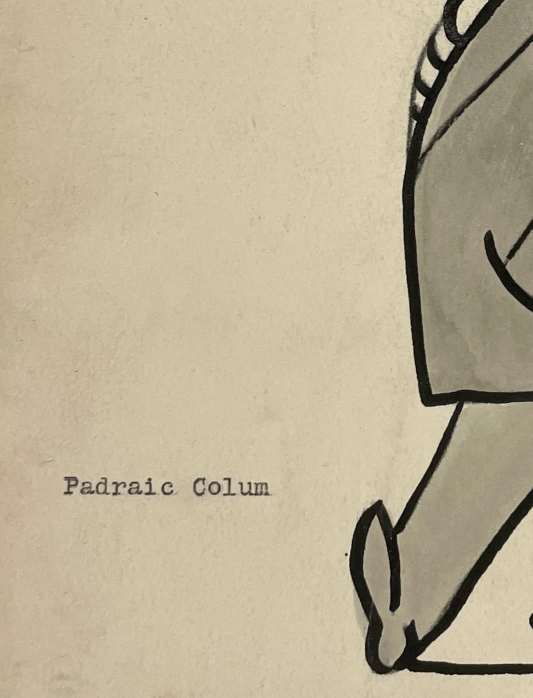 Eine Karikatur des irischen Politikers Padraic Colum aus den 1920er Jahren von der Künstlerin Isa M. Macnie im Angebot 3