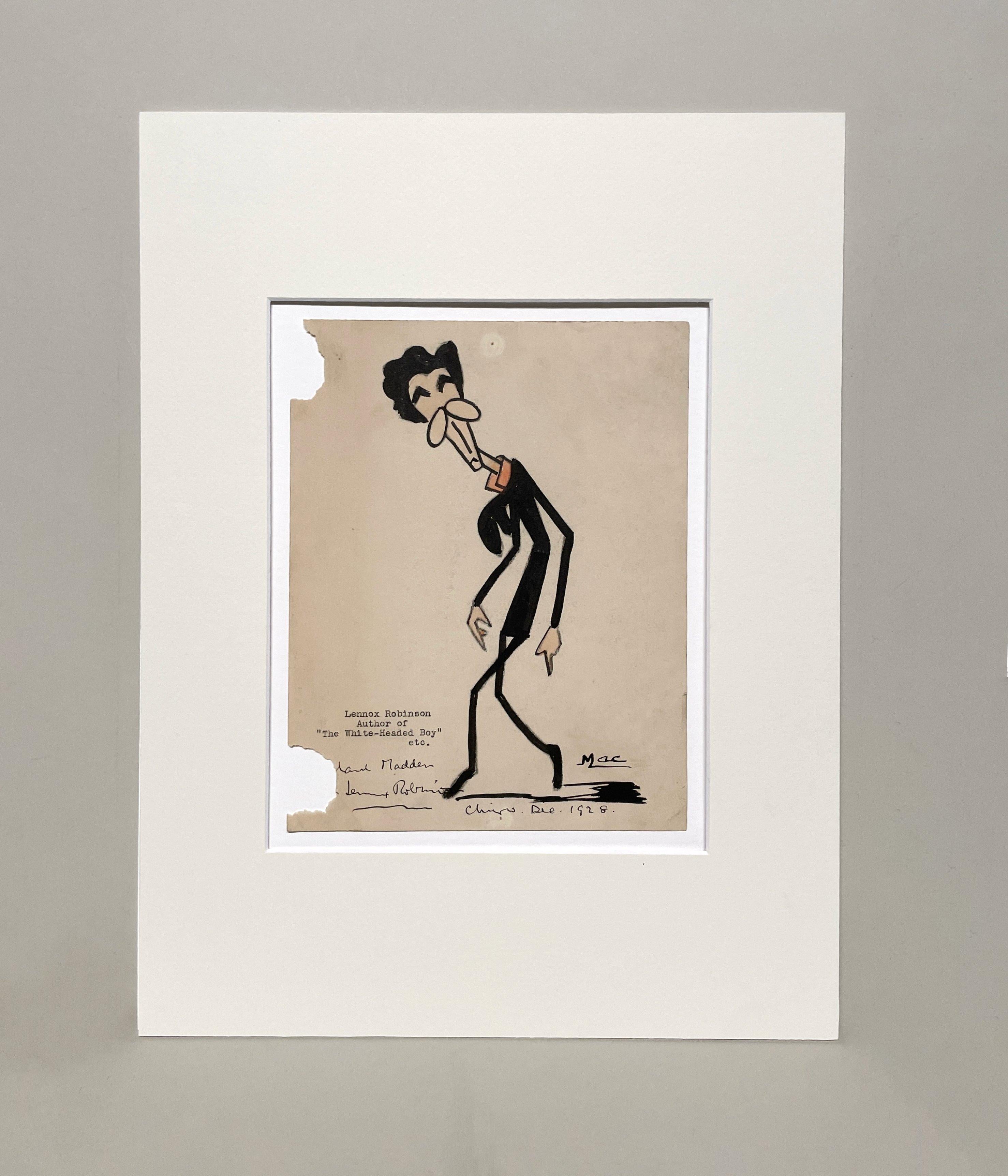 A 1920s Caricature of Author Lennox Robinson by Irish Artist Isa M. Macnie For Sale 5