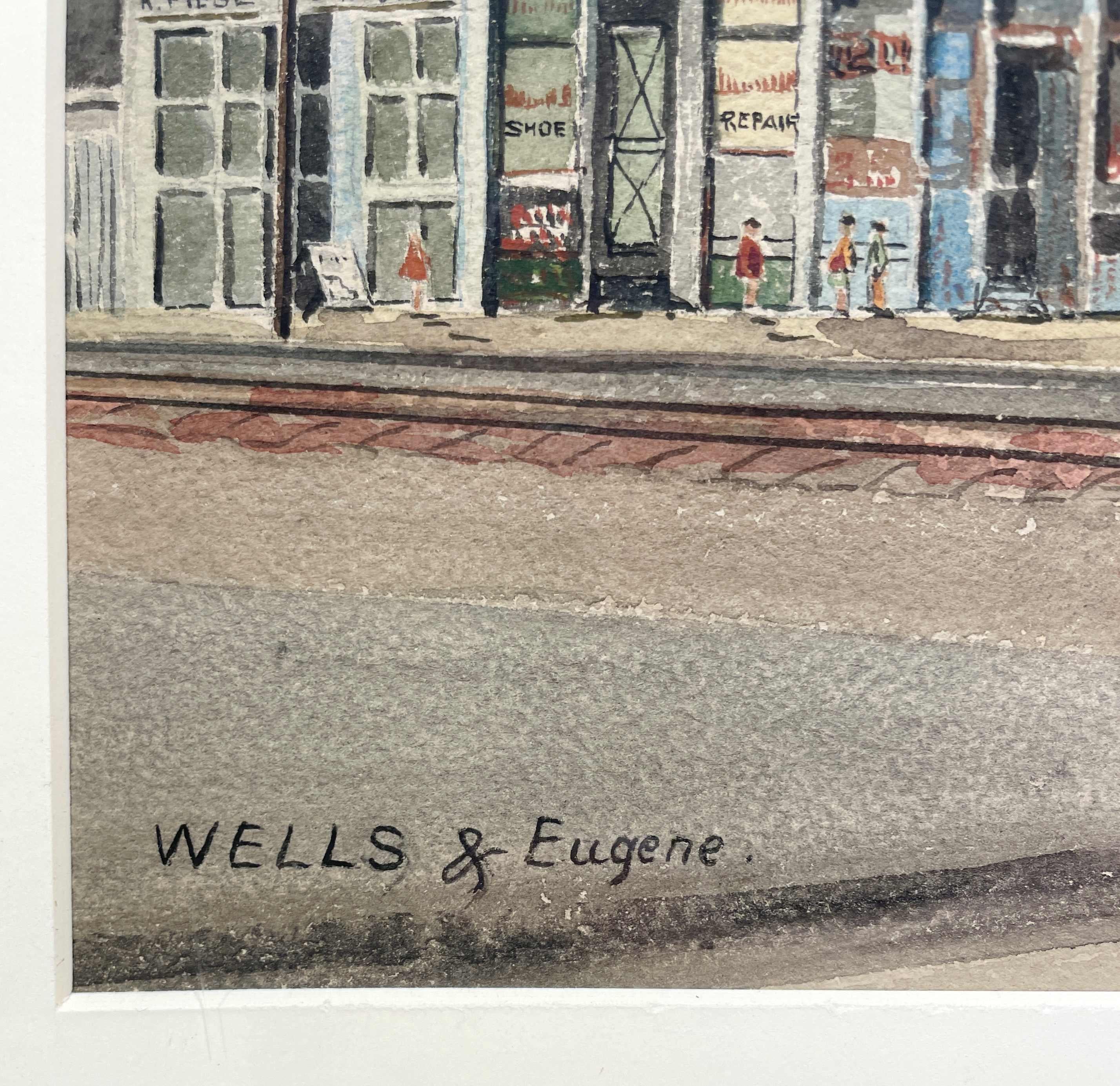 1941 Aquarell der alten Stadt Chicagos, mit dem Titel „Wells & Eugenie“ von Albert Rudin im Angebot 5