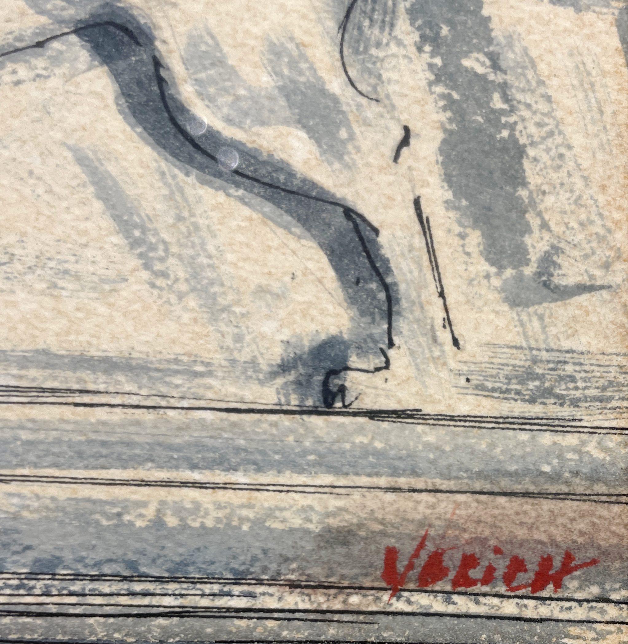 Une exquise aquarelle du milieu du siècle dernier de Rome, vers 1960 de l'artiste George Yelich en vente 3