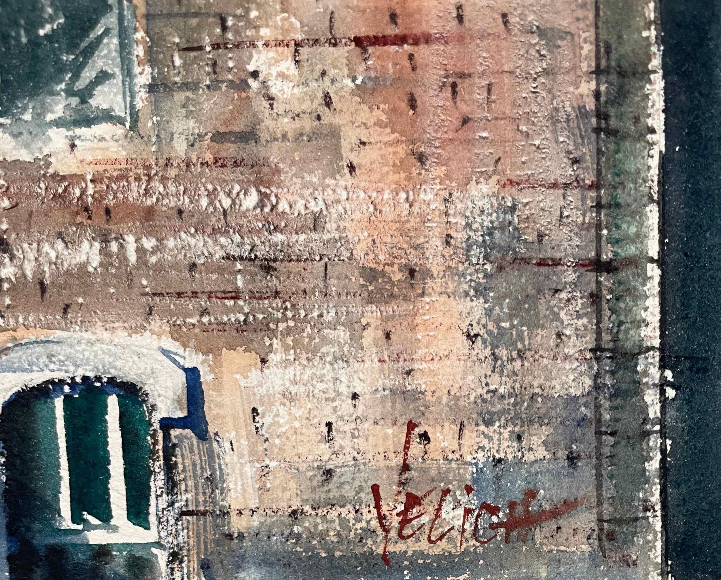Captivating Mid-Century Watercolor of an Old Chicago House by George Yelich For Sale 4