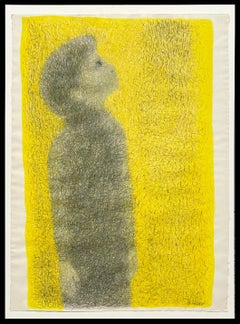 A Large, Compelling 1950s Mid-Century Modern Watercolor, "Sun Child", Margo Hoff