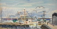 Ein farbenfroher, Door County, Wis. Harbor-Szene des bekannten Chicagoer Künstlers Rudolph Pen