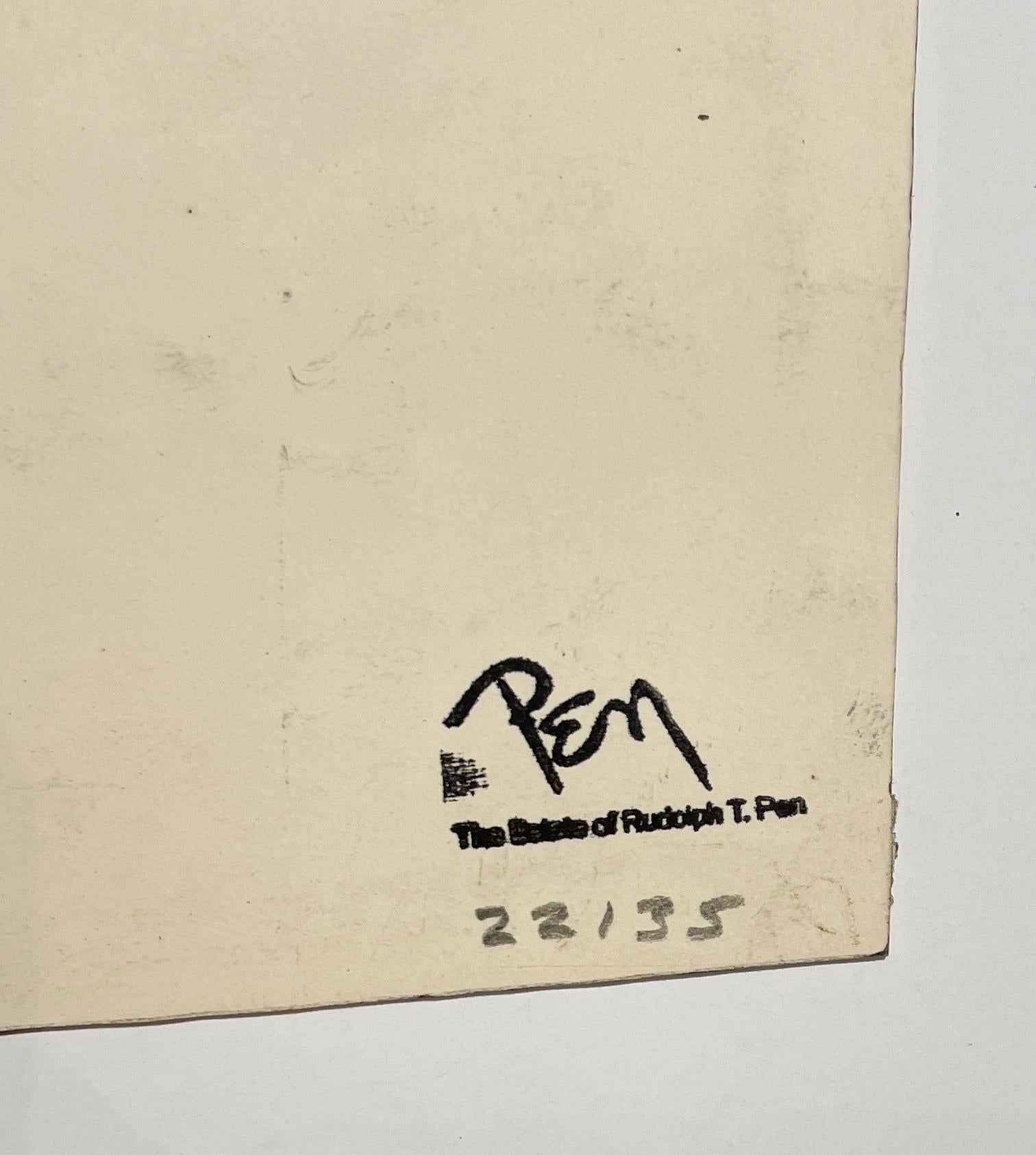 Un gran dibujo a tinta de la ciudad de Quebec, moderno de mediados de siglo, de los años 50, por Rudolph Pen en venta 6