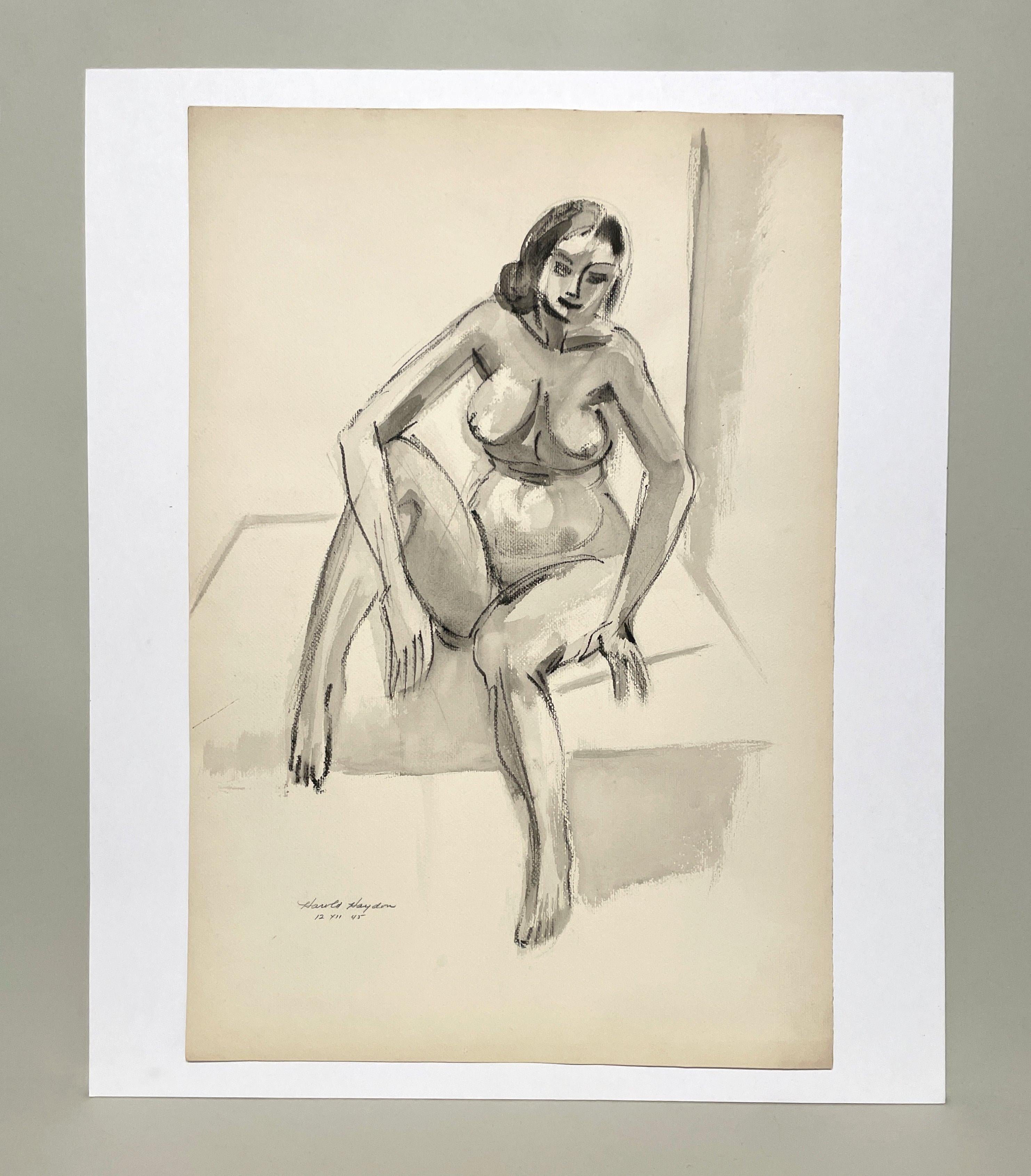 Eine fabelhafte 1945 Mitte des Jahrhunderts weiblichen Akt Studio Figur Studie von Harold Haydon im Angebot 1
