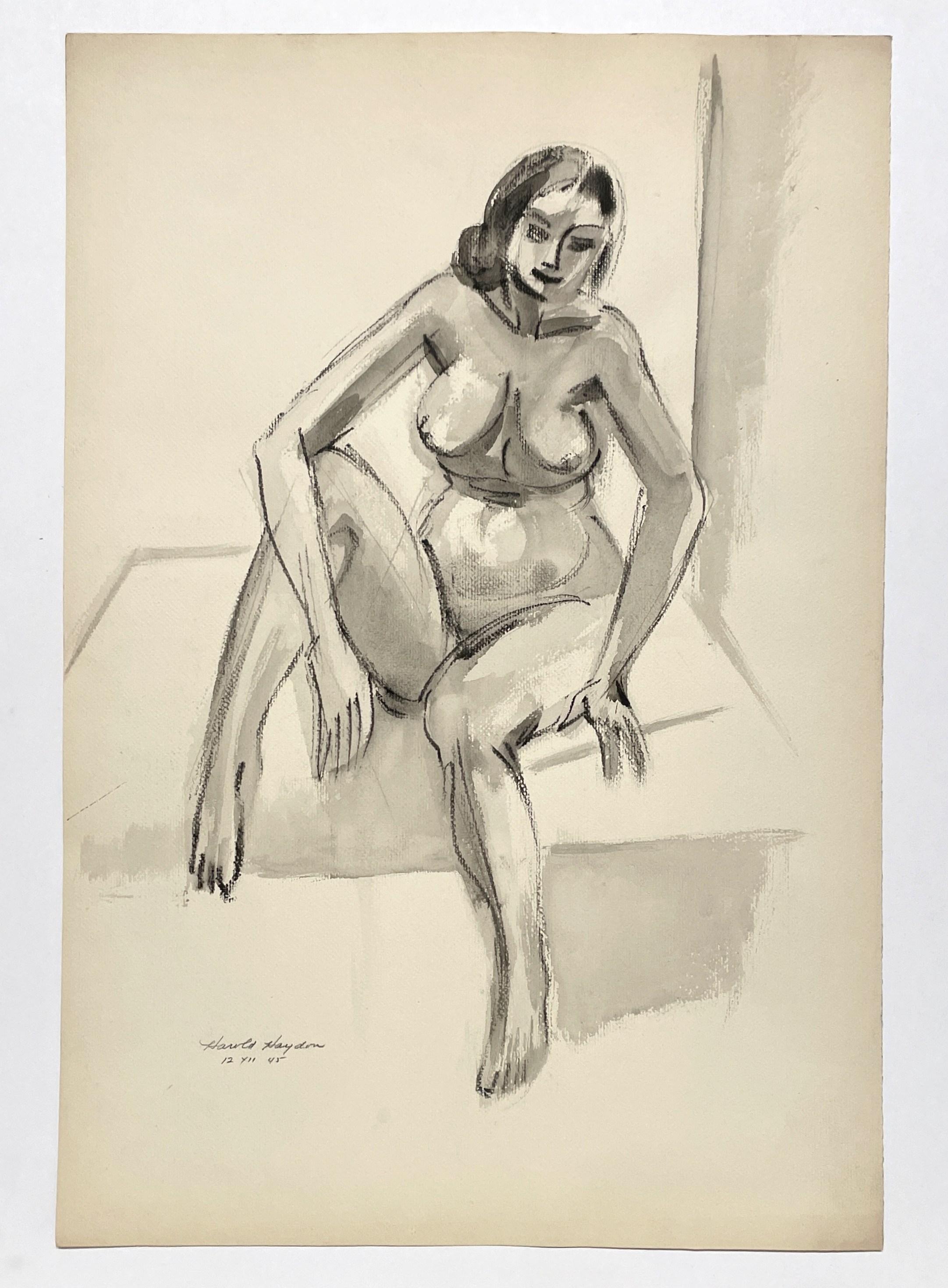 Eine fabelhafte 1945 Mitte des Jahrhunderts weiblichen Akt Studio Figur Studie von Harold Haydon im Angebot 2