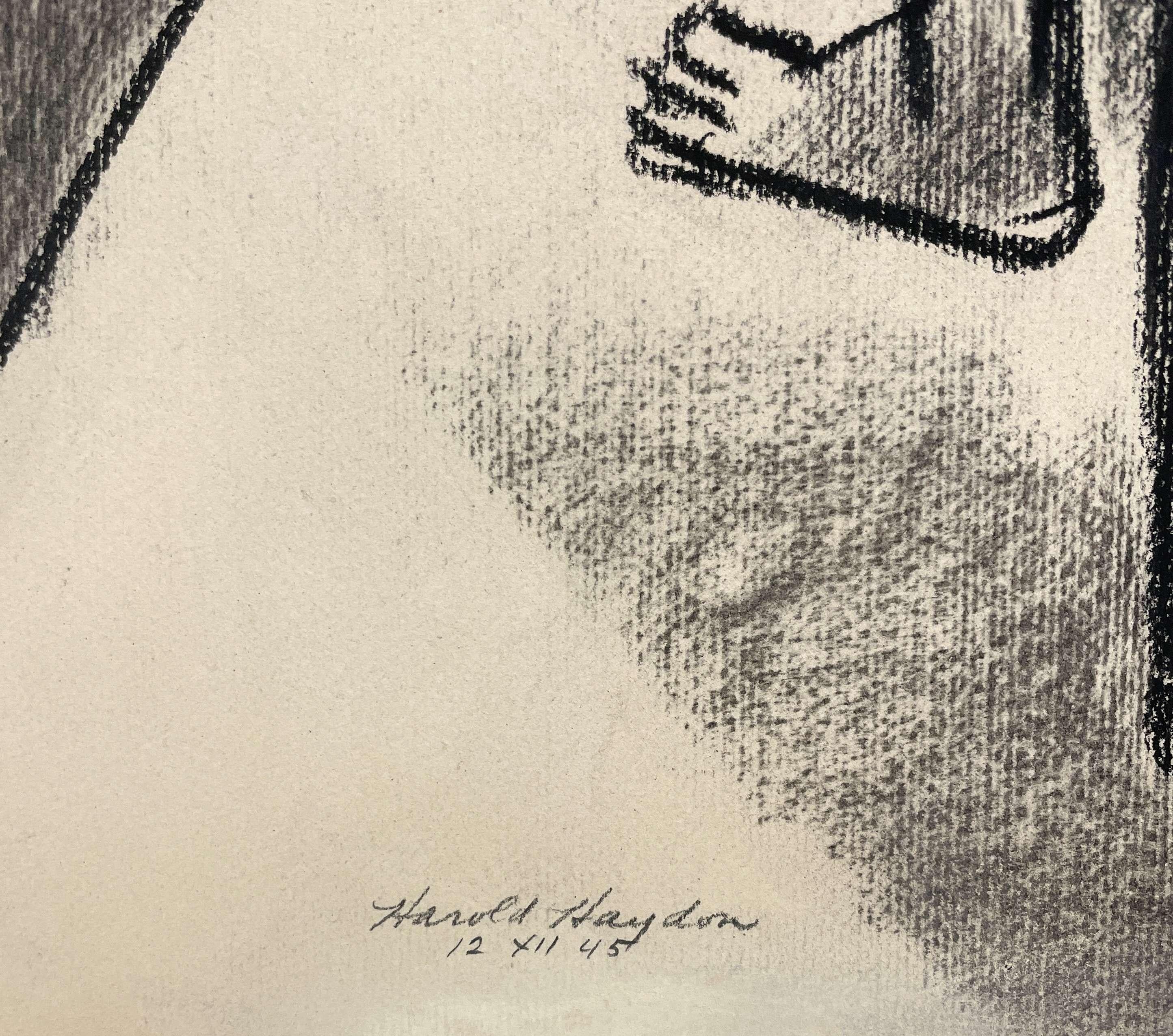 A Fabulous 1945 Mid-Century Modern Cubist Drawing of a Standing Female Nude 3