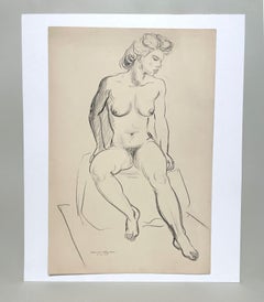 Ein fabelhafter, wunderschön gearbeiteter, moderner sitzender weiblicher Akt von Harold Haydon aus dem Jahr 1945