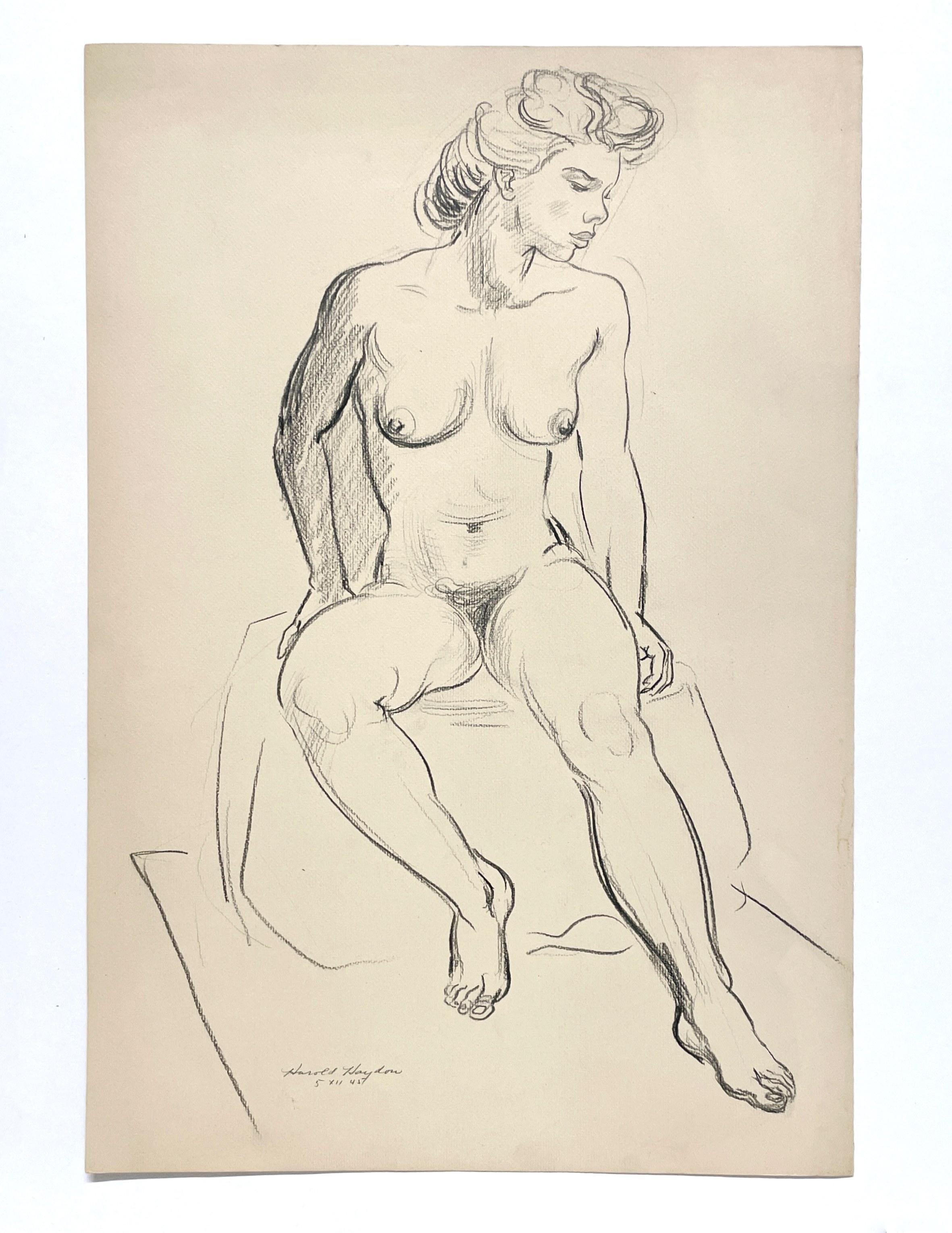 Un favoloso nudo femminile moderno di Harold Haydon del 1945, splendidamente rappresentato in vendita 2