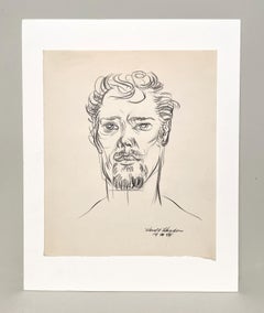 Un avvincente ritratto di giovane uomo di Harold Haydon del 1951, in stile Mid-Century Modern.