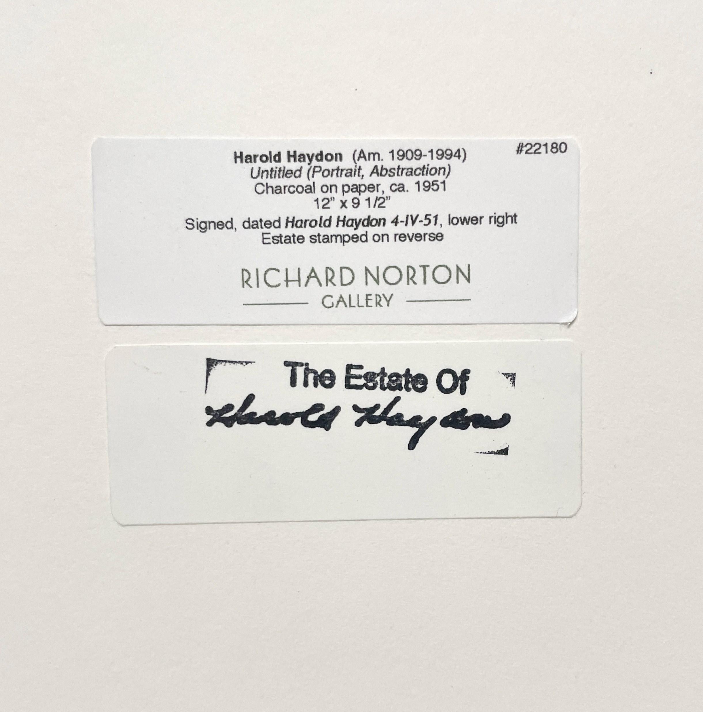 A Fabulous, 1951 Mid-Century Modern Abstract Portrait of a Man by Harold Haydon For Sale 5
