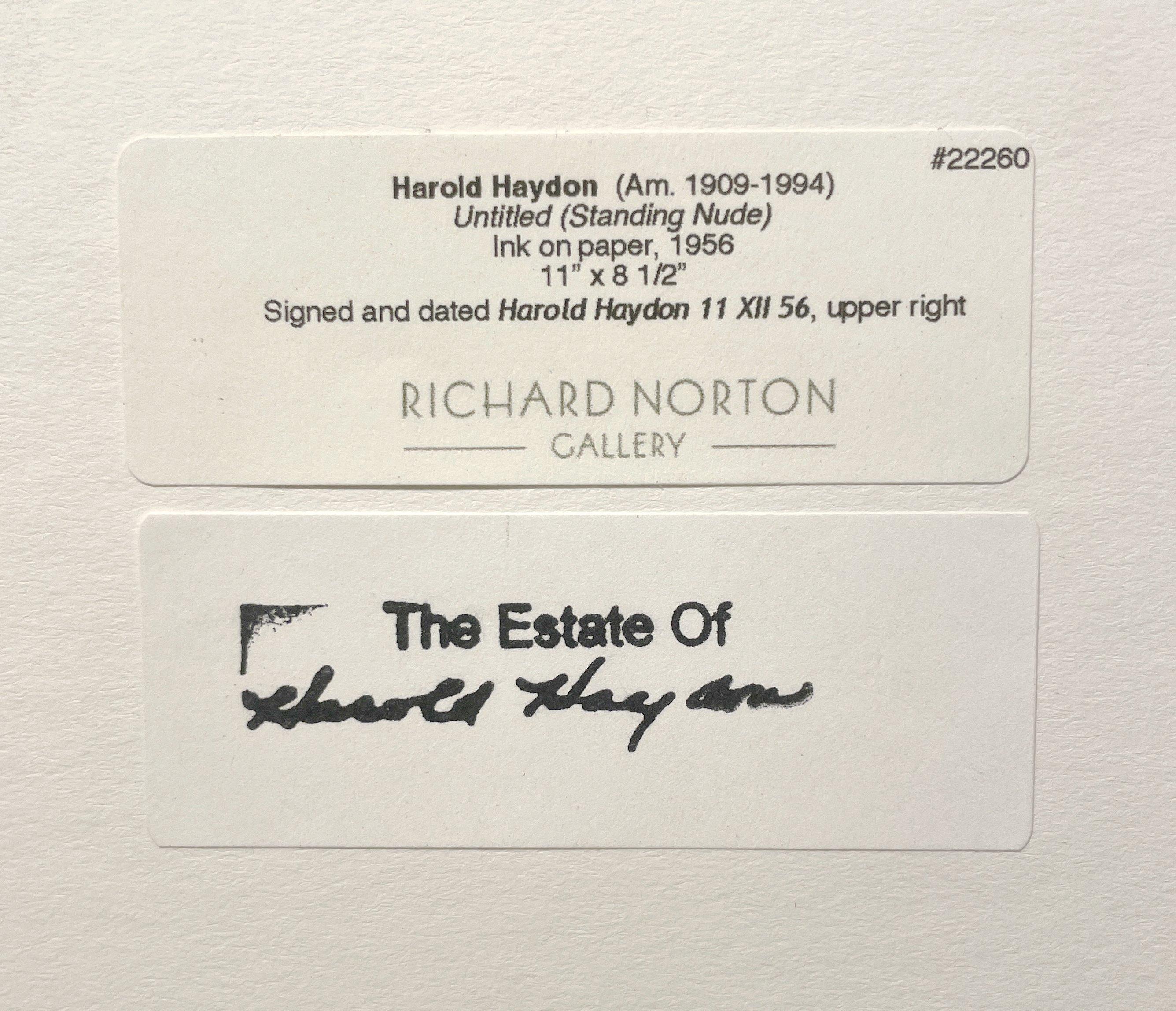 Studio di figura femminile astratta d'avanguardia e moderna di metà secolo di Harold Haydon in vendita 6
