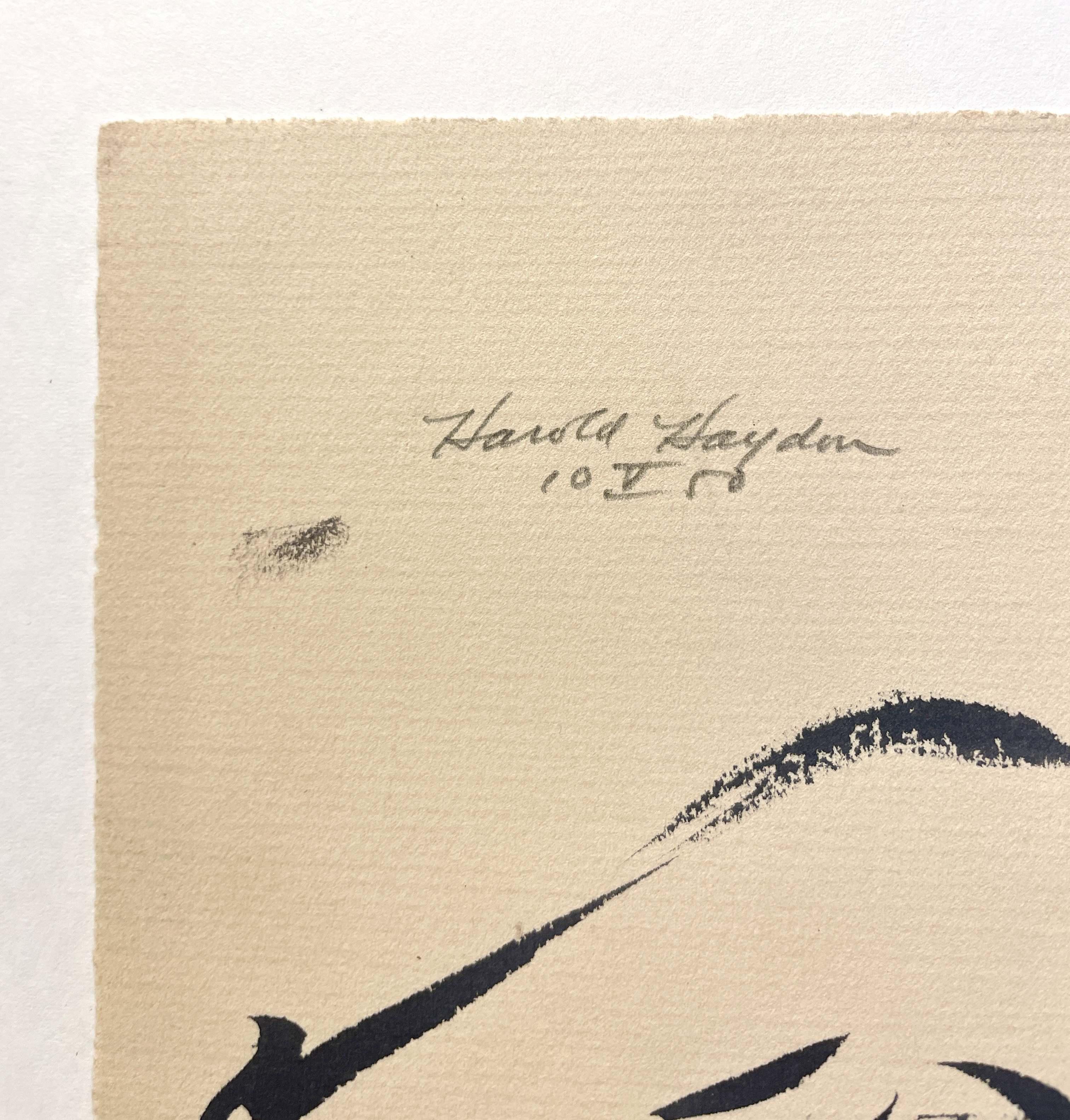 Un sorprendente disegno a inchiostro di un nudo femminile reclinato degli anni '50 della modernità di metà secolo in vendita 1