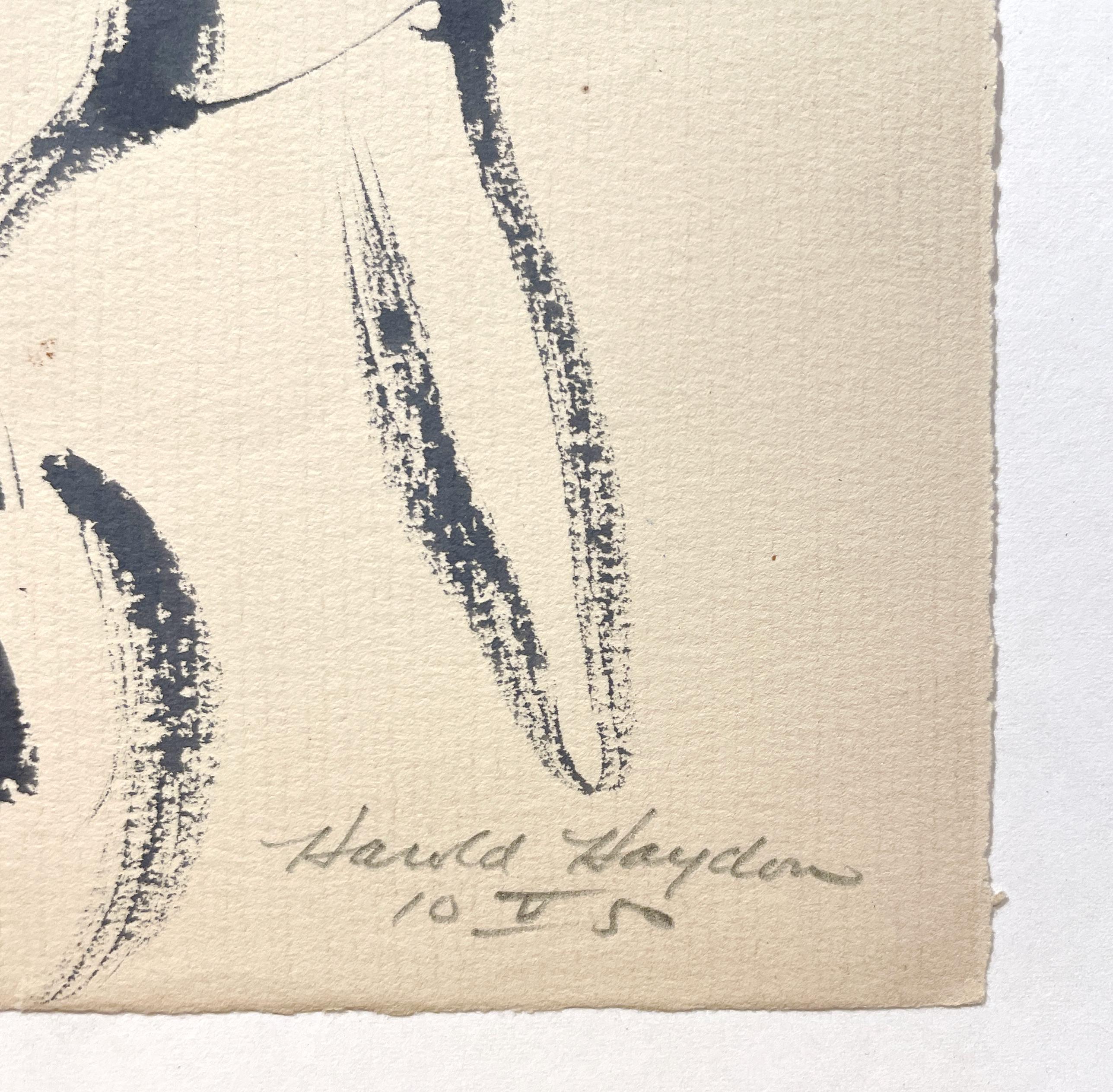 Sorprendente dibujo a tinta de una bailarina de pie de mediados de siglo XX en venta 1