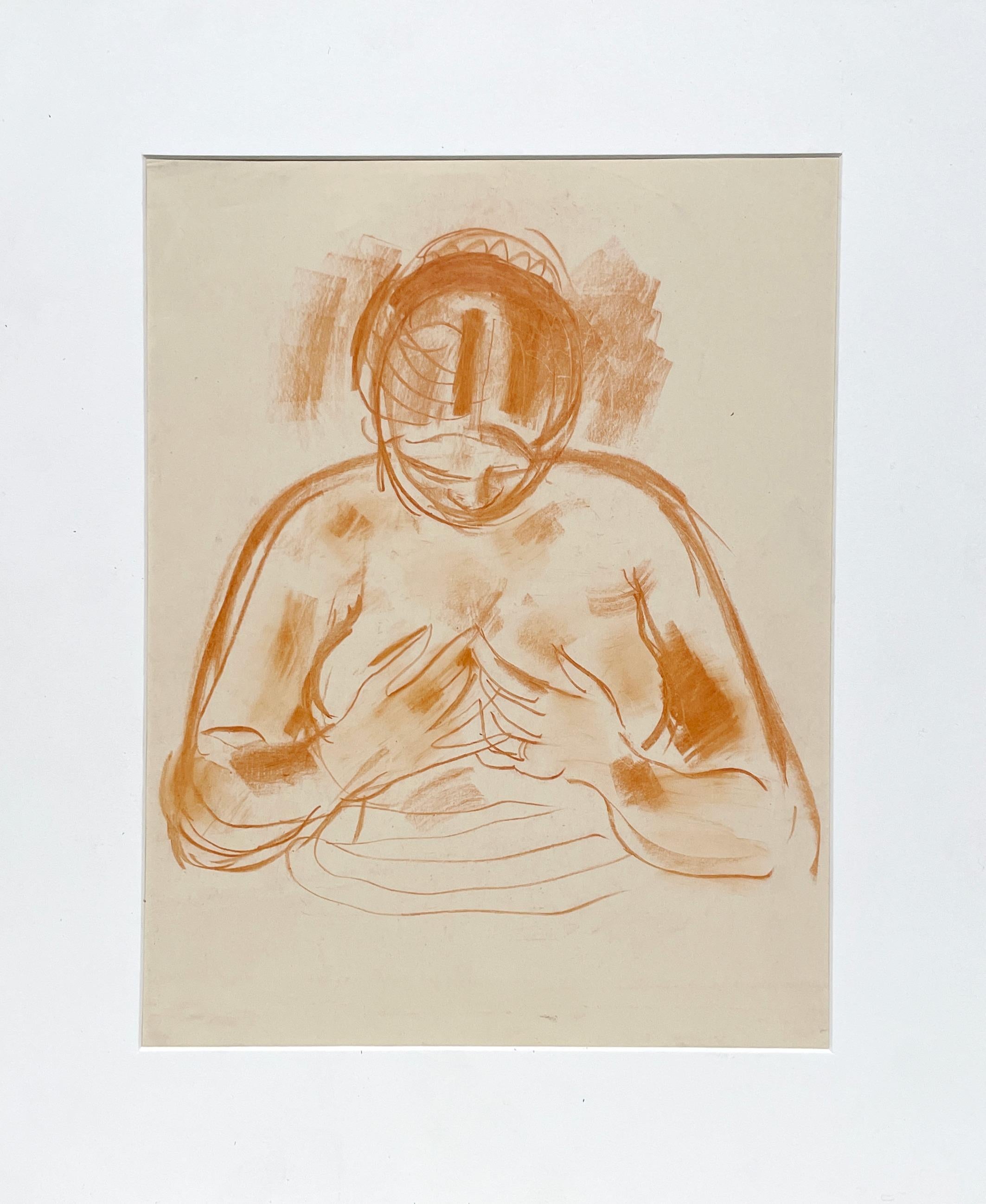 Un pastello di nudo femminile moderno e introspettivo di Francis Chapin, artista di fama. in vendita 2