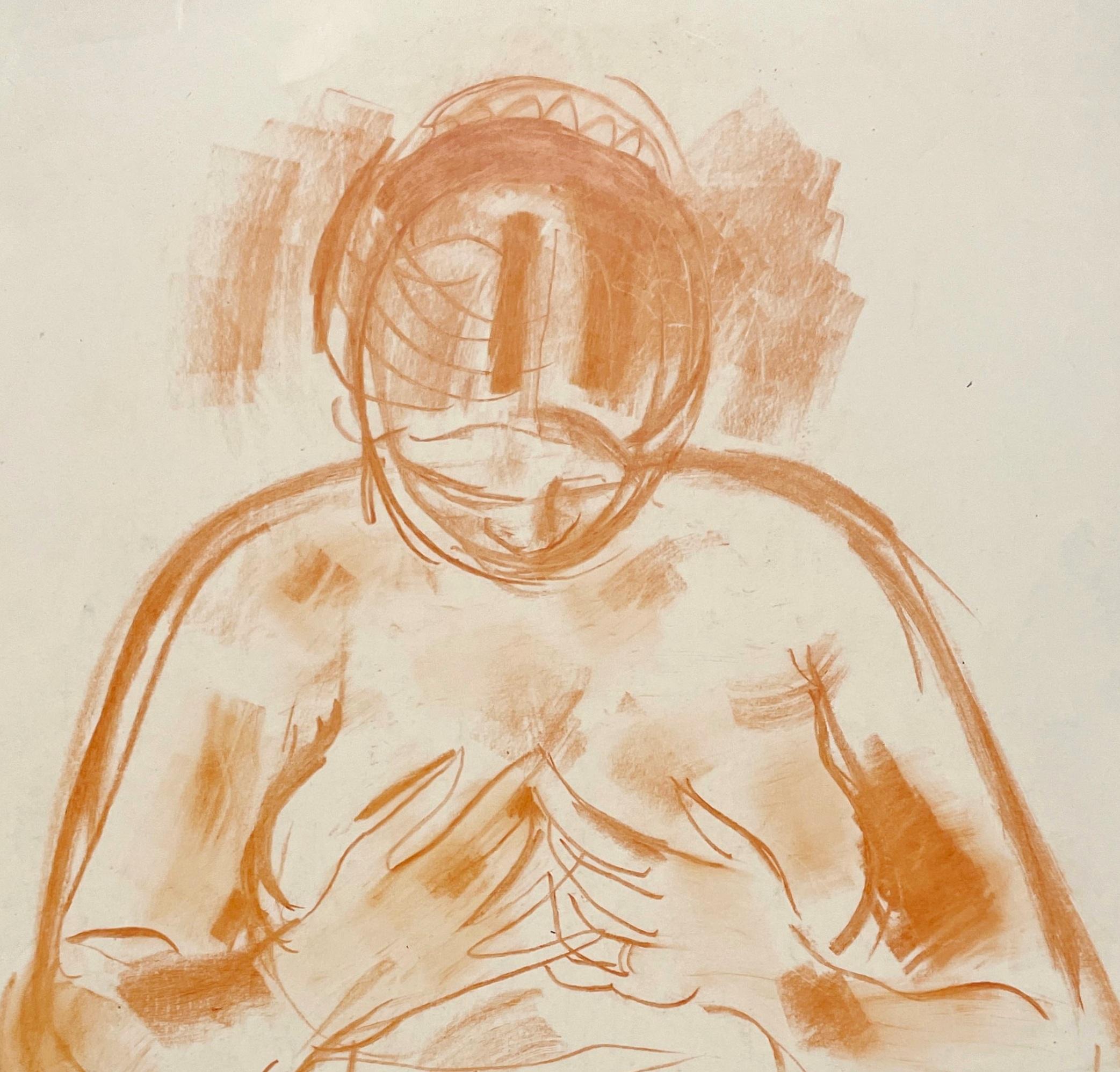Un pastello di nudo femminile moderno e introspettivo di Francis Chapin, artista di fama. in vendita 3