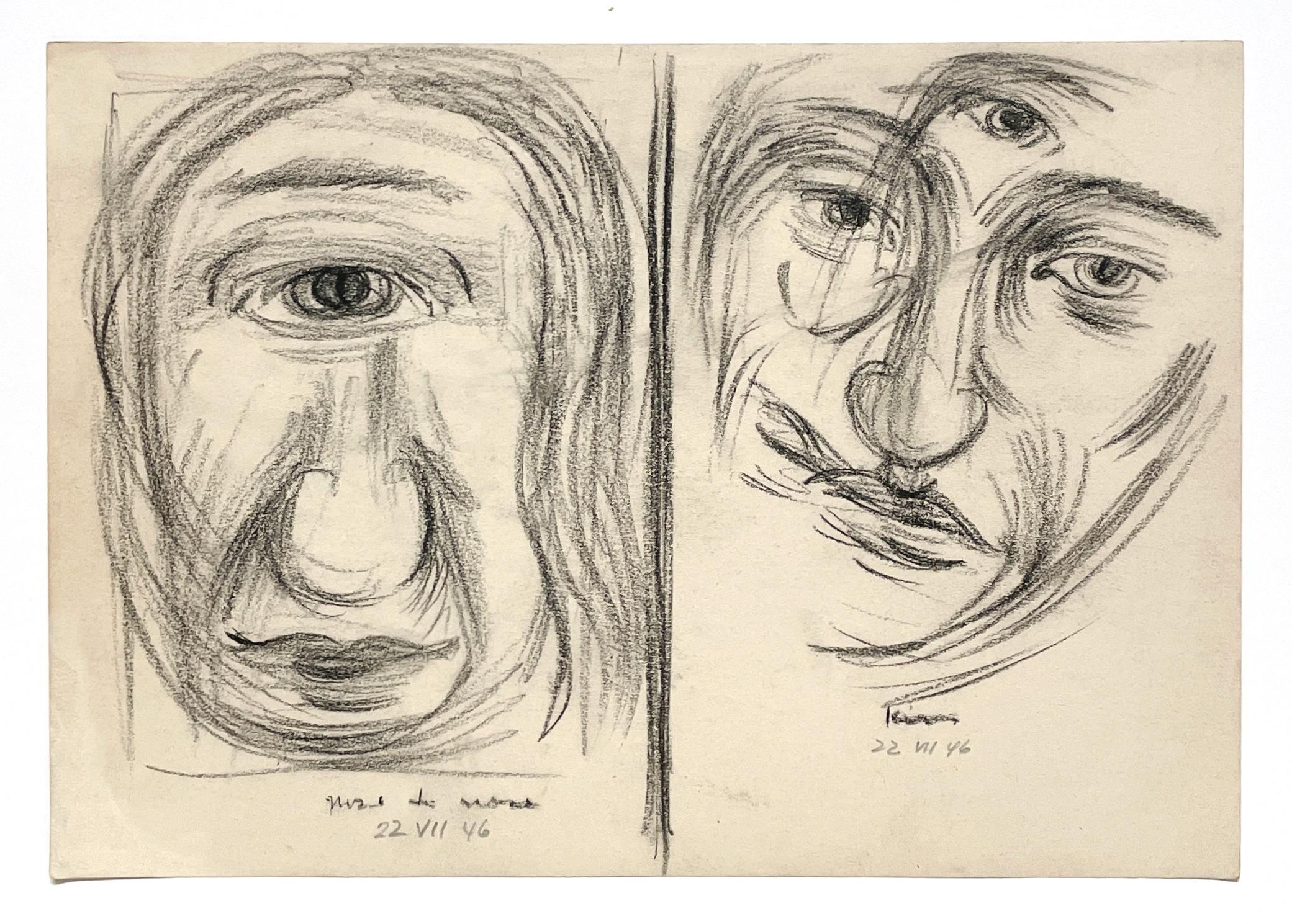 Estudio de retrato masculino surrealista moderno de mediados de siglo de 1946, Visión binocular - Art Surrealista de Harold Haydon