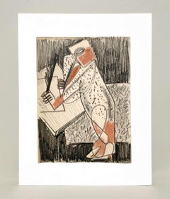 A Dynamic 1945 Mid-Century Modern Cubist Studio Scene, Artist Sketch Class