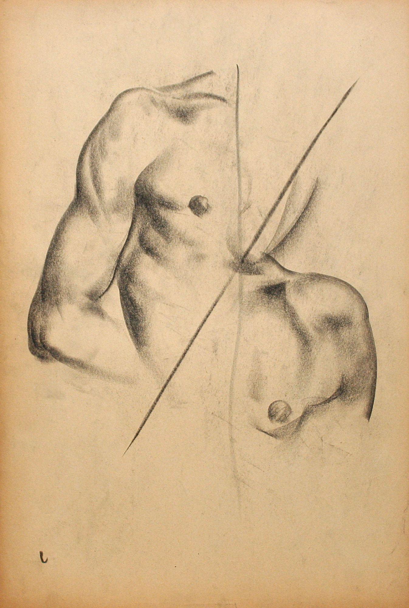 A Very Finely Drawn 1930s Figure Study of a Young Male Nude- Shoulder & Arm