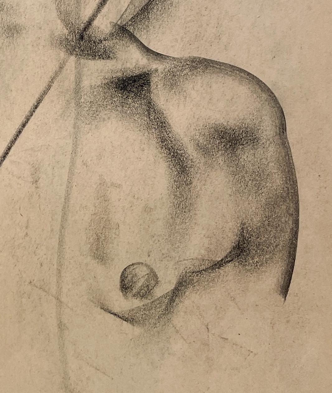 A Very Finely Drawn 1930s Figure Study of a Young Male Nude- Shoulder & Arm For Sale 3