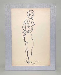 A Fabulous 1950s Mid-Century Modern Standing Female Nude Figure Study