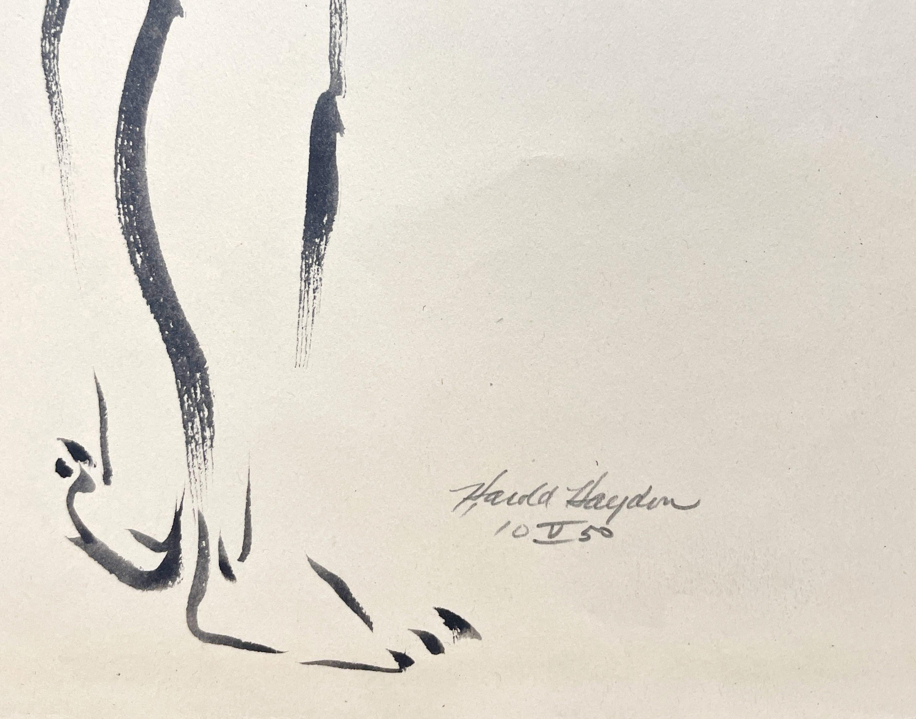 A Fabulous 1950s Mid-Century Modern Standing Female Nude Figure Study in vendita 4