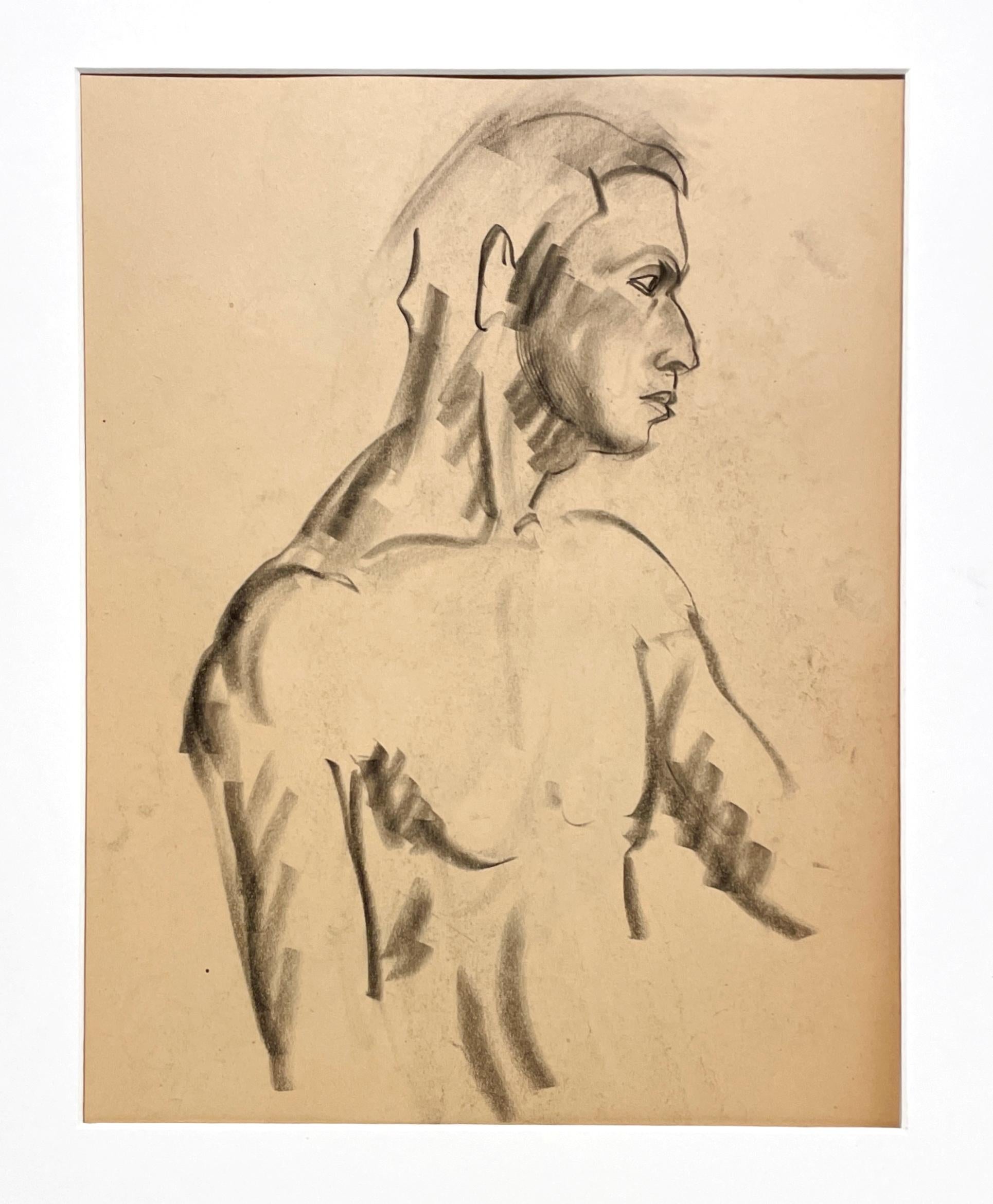 A Handsome 1930s Modern Portrait Figure Study of a Young Male Model (Amerikanische Moderne), Art, von Harold Haydon