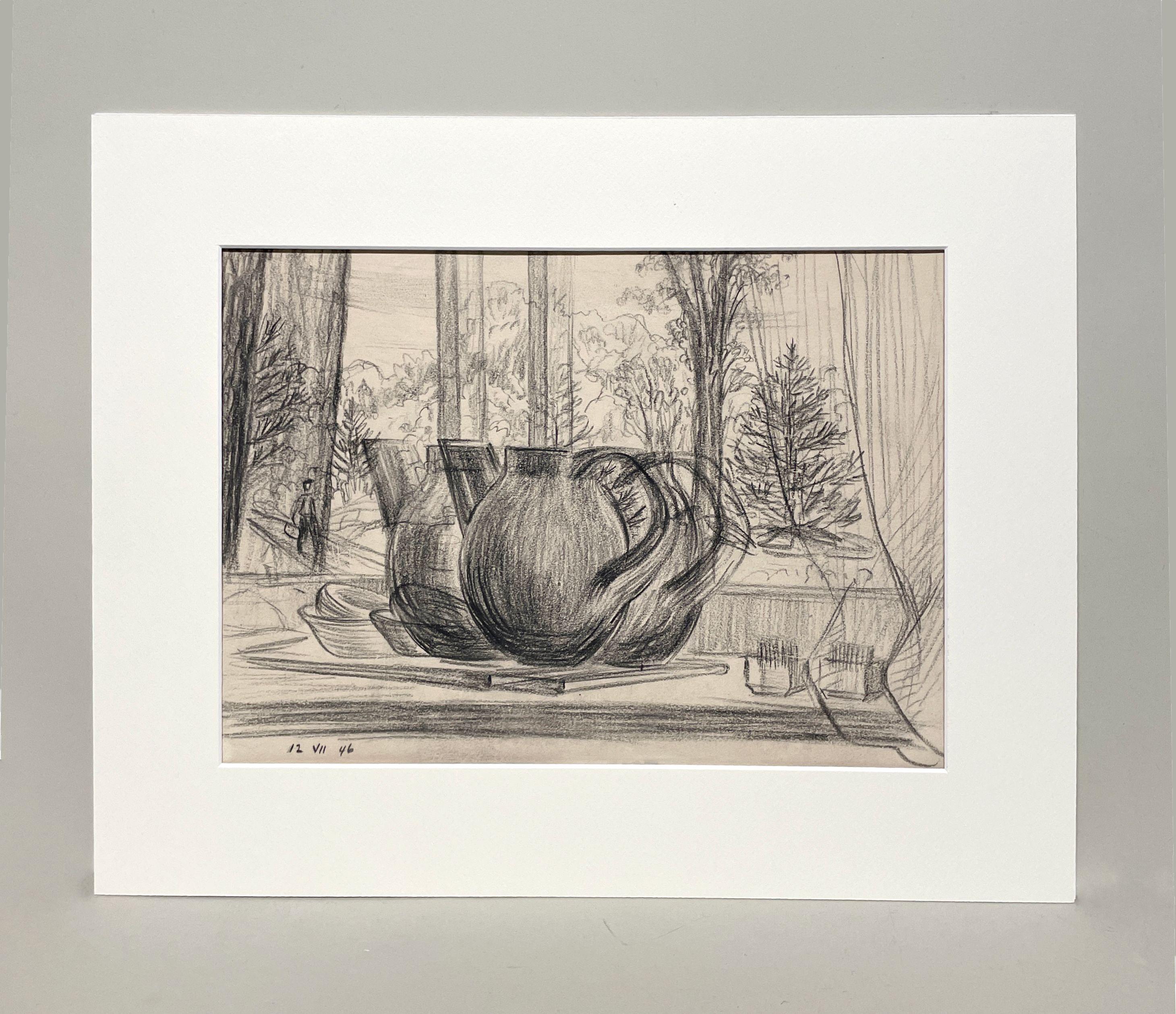 Un convincente bodegón surrealista moderno de mediados de siglo de 1946, de Harold Haydon en venta 1