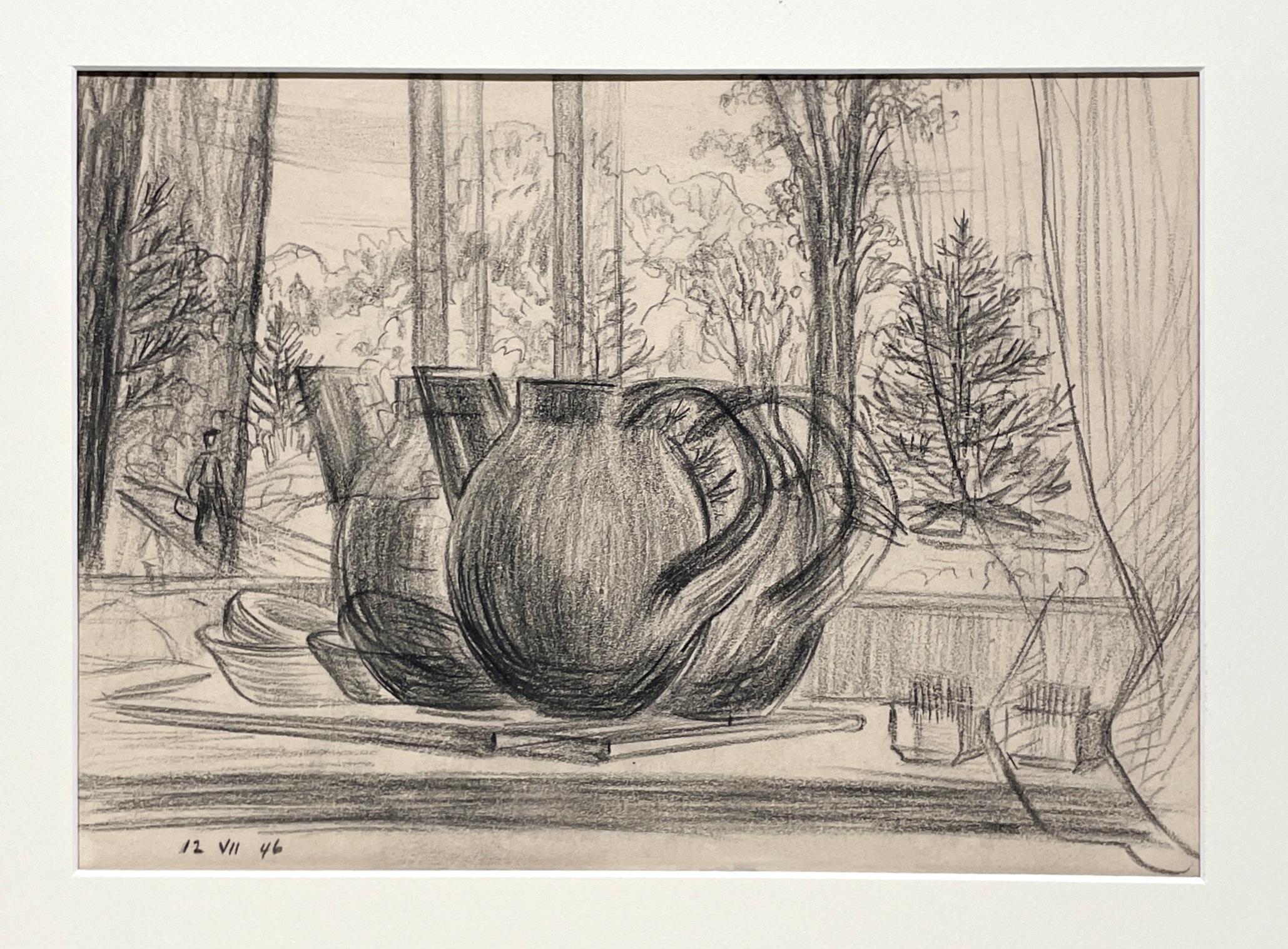 Un convincente bodegón surrealista moderno de mediados de siglo de 1946, de Harold Haydon en venta 2