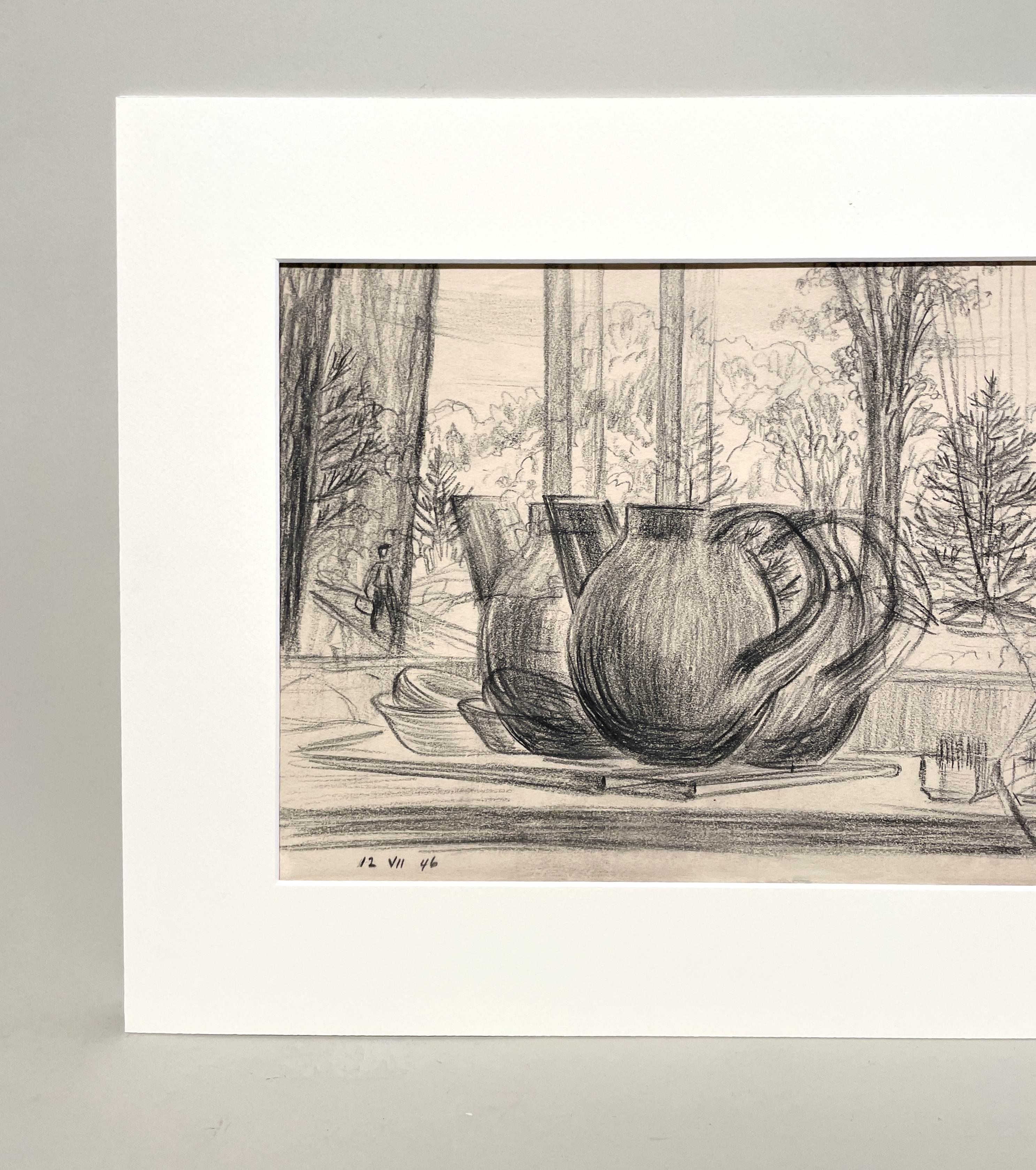 Un convincente bodegón surrealista moderno de mediados de siglo de 1946, de Harold Haydon en venta 6