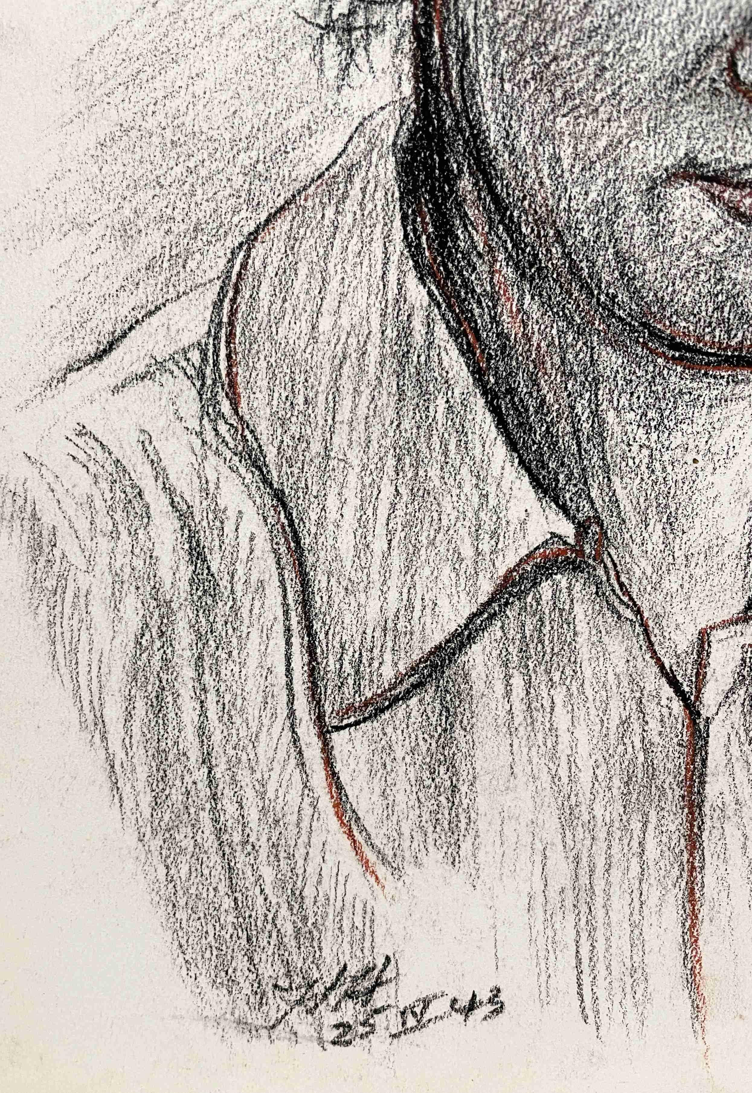 An Intimate, 1940s Modern Portrait Drawing of a Young Woman by Harold Haydon For Sale 4