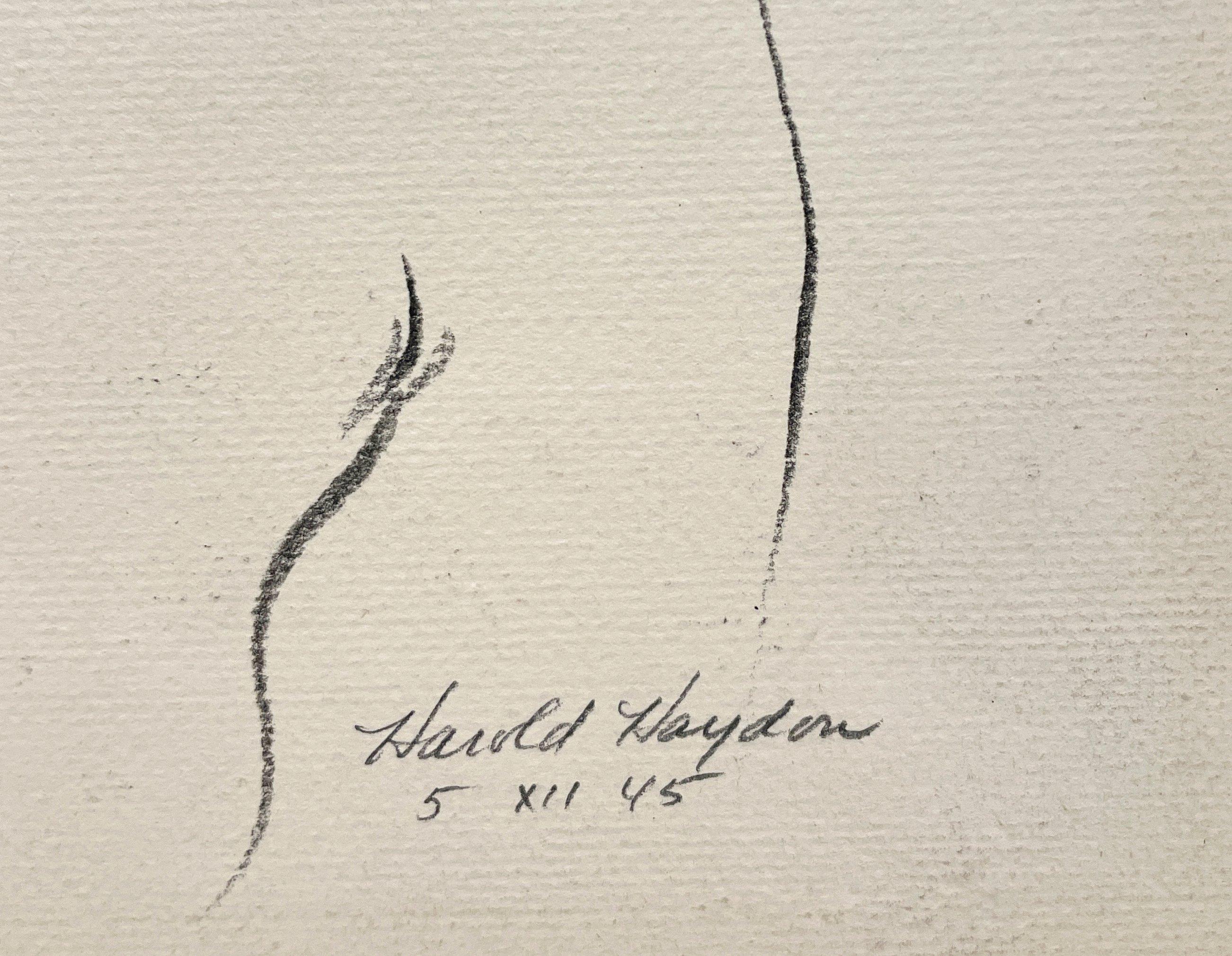 Un sorprendente ritratto di giovane donna degli anni '40 in stile Mid-Century Modern di Harold Haydon in vendita 5