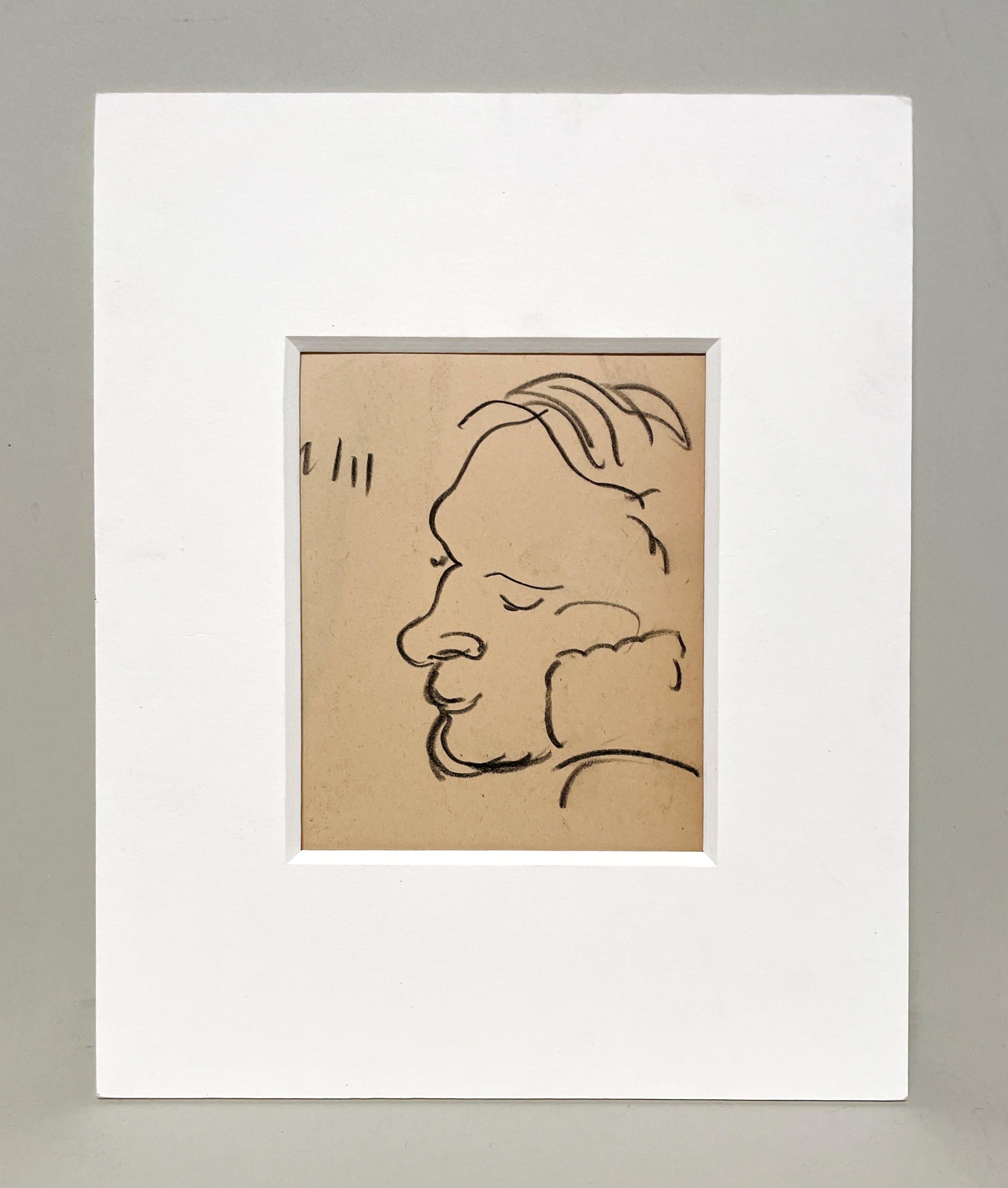 A Charming, 1930s Portrait Study of a Young Man Lost in Thought - 