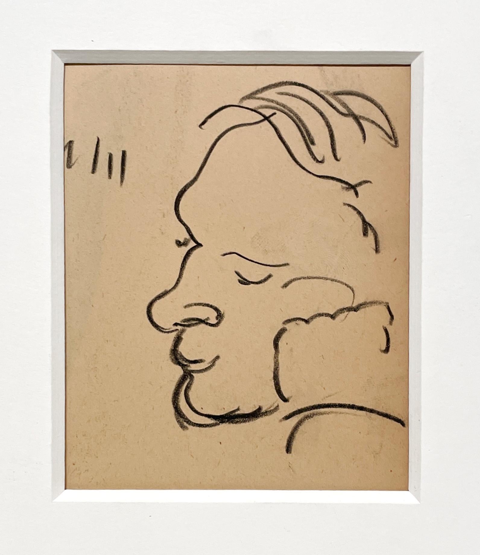 A Charming 1930s Portrait Study of a Young Man Lost in Thought - 
